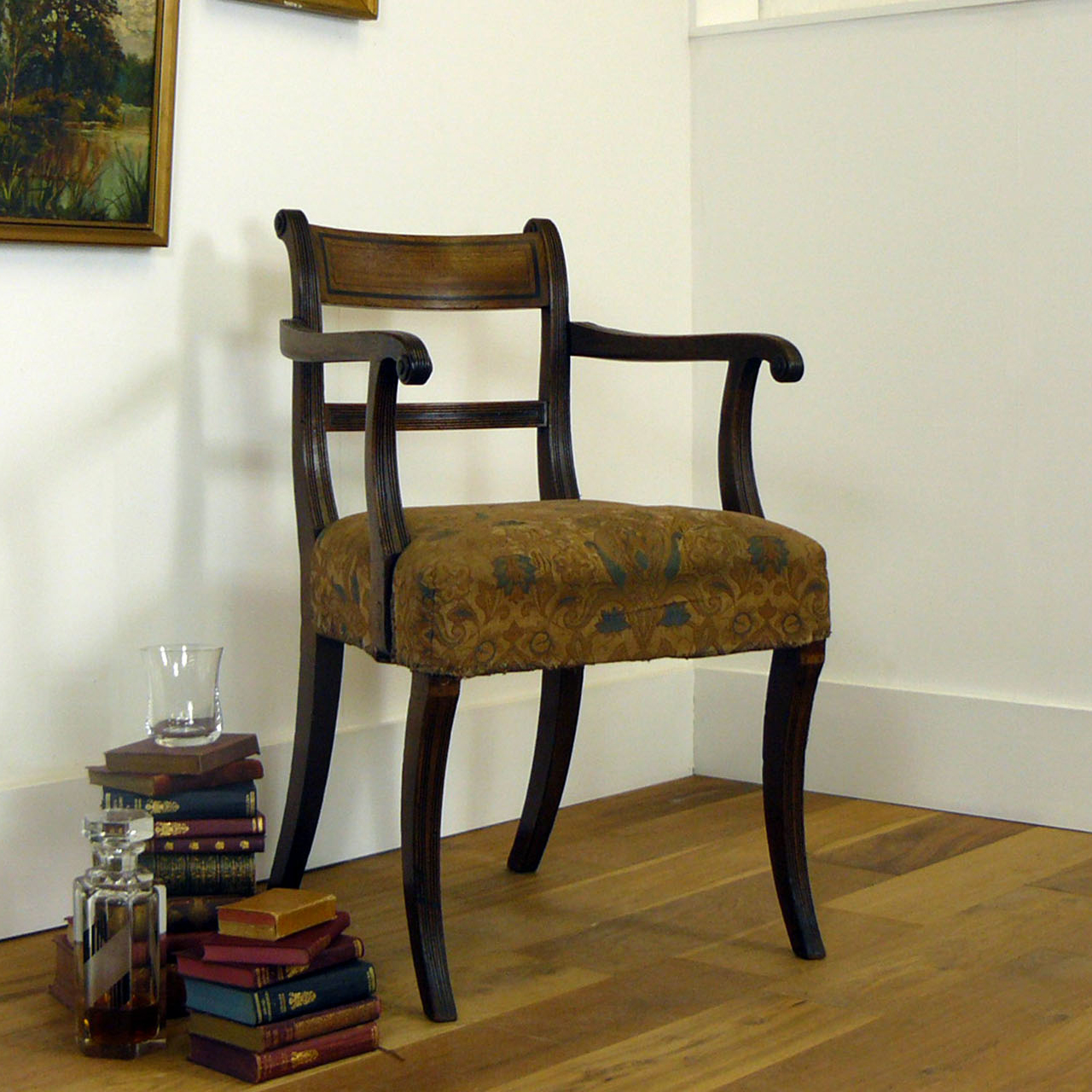Regency Mahogany Sabre Legged Elbow Chair (1 of 1) Regency Mahogany Sabre Legged Elbow Chair (1 of 1)