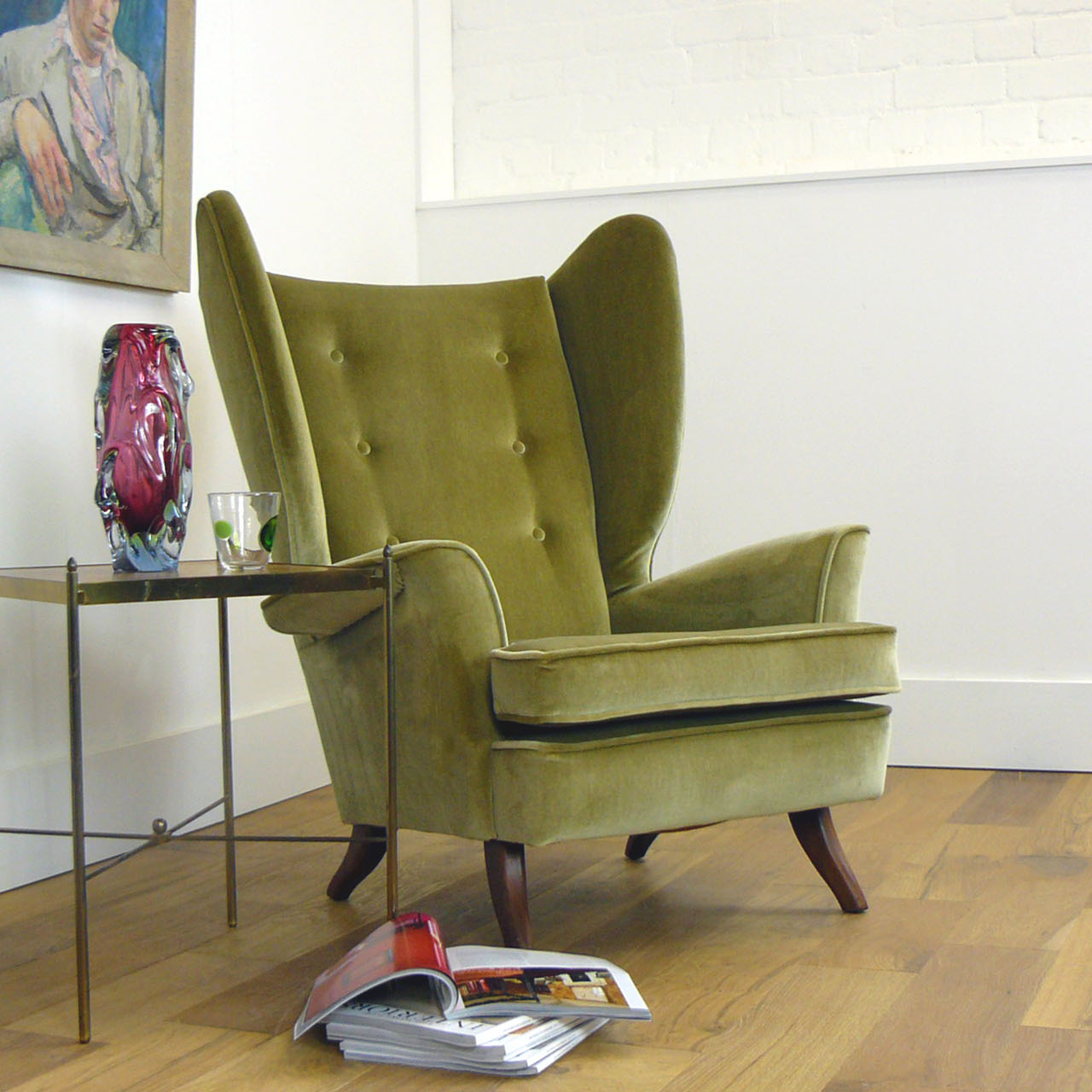 Good 1950s Vintage Mid Century Wingback Armchair (1 of 1) Good 1950s Vintage Mid Century Wingback Armchair (1 of 1)