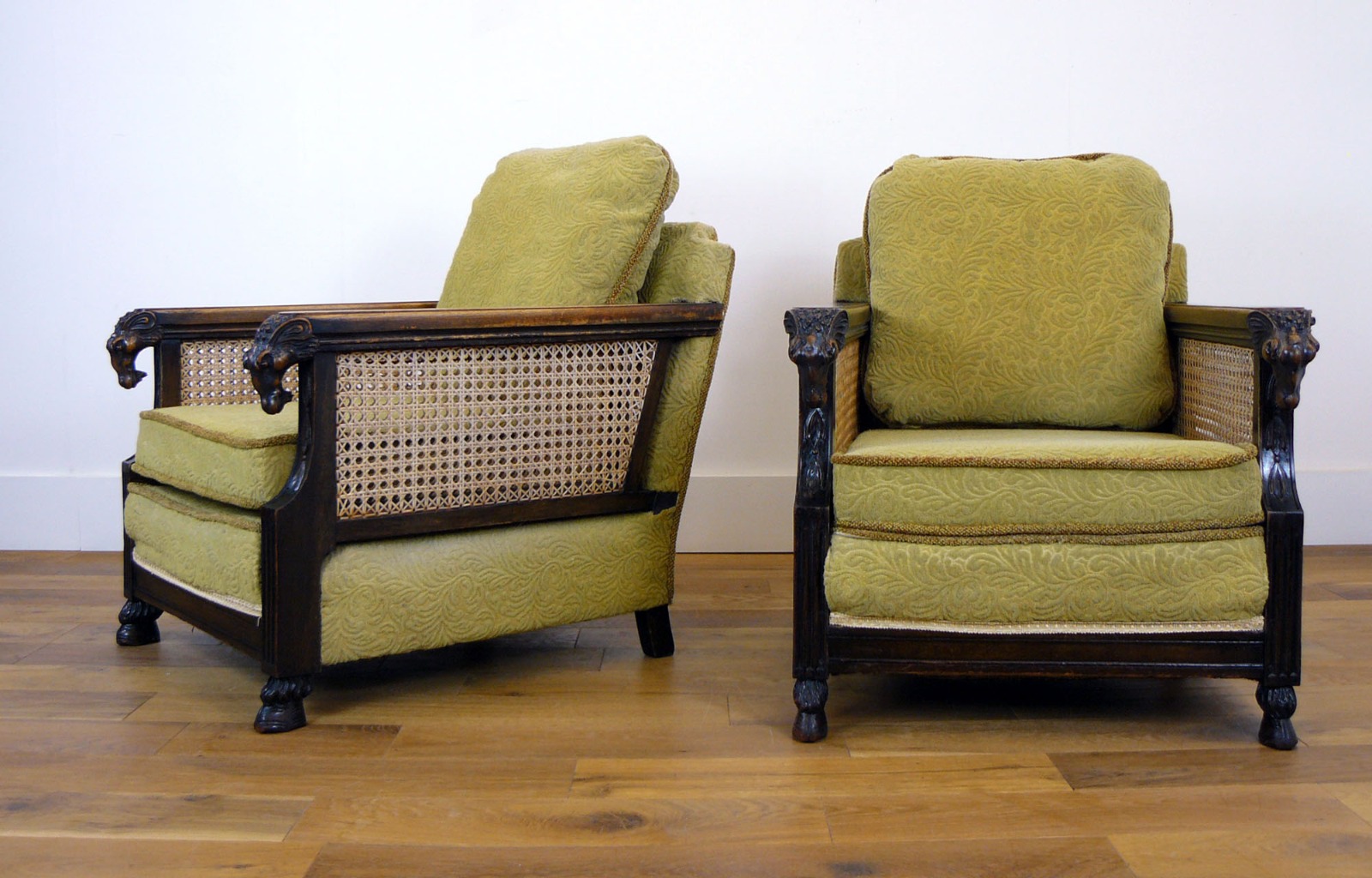 Bergere Chair with Rams Head & Hoof Feet - We Have 2 (1 of 1) Bergere Chair with Rams Head & Hoof Feet - We Have 2 (1 of 1)