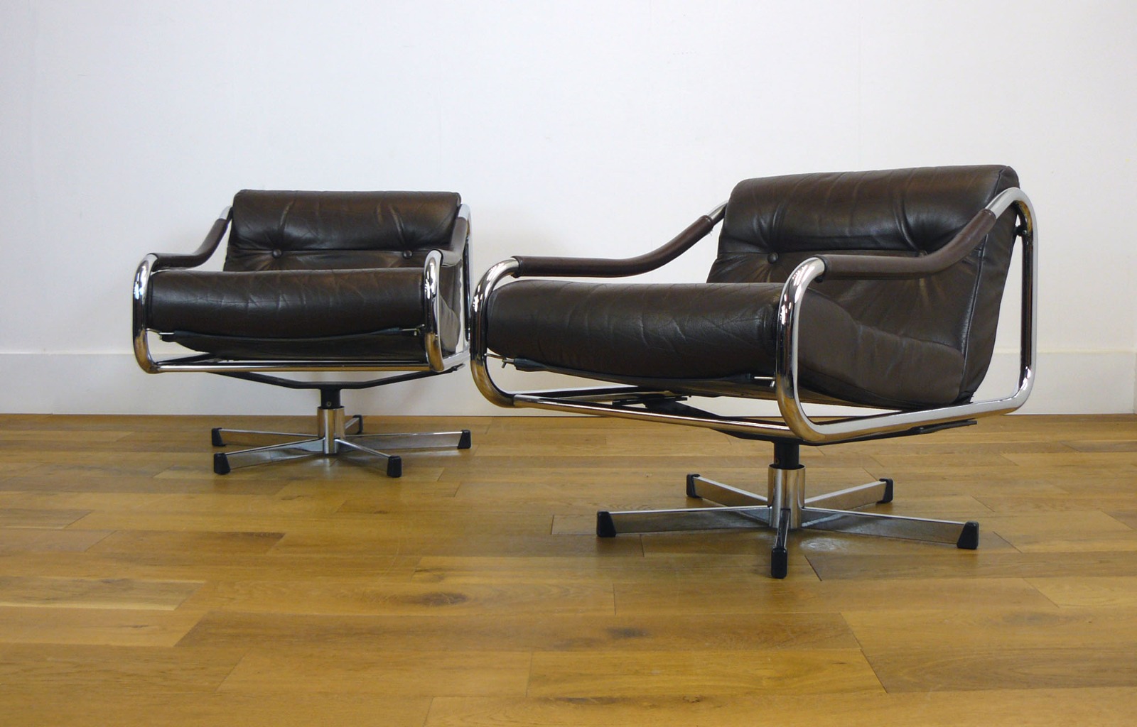 Pieff Kadia Swivel Lounge Chairs Chocolate Leather 'we have 1 left' (1 of 1) Pieff Kadia Swivel Lounge Chairs Chocolate Leather 'we have 1 left' (1 of 1)