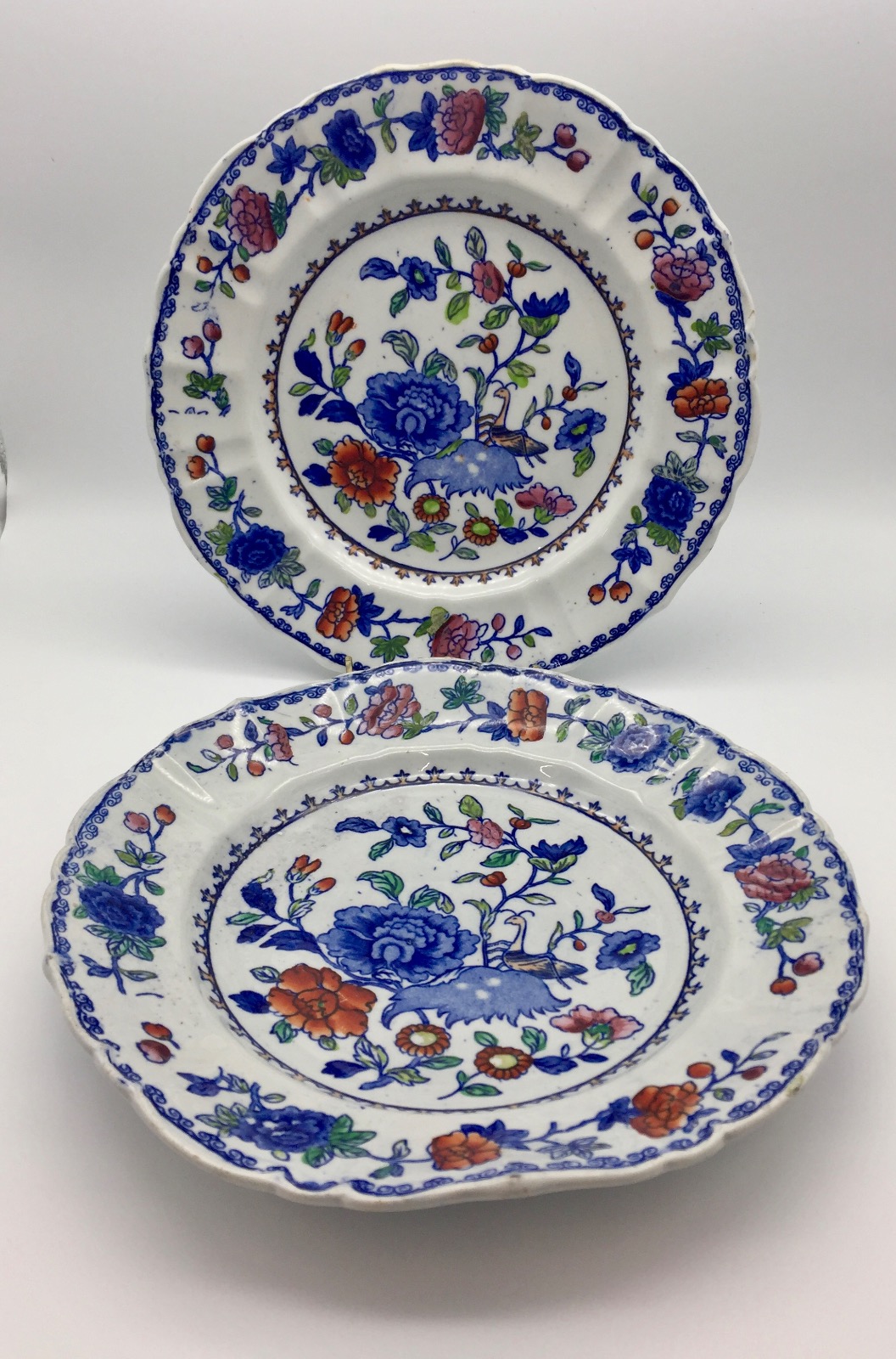 Pair of Antique Masons Ironstone Pottery Plates c.1815 3018
