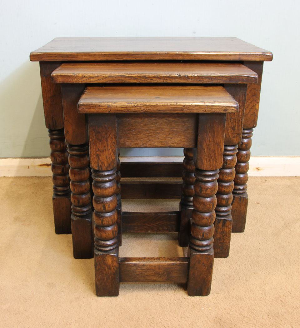 Antique Oak Nest of Three Tables (1 of 1) Antique Oak Nest of Three Tables (1 of 1)