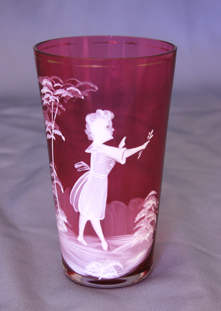 Antique Mary Gregory Cranberry Glass Tot (1 of 5) Antique Mary Gregory Cranberry Glass Tot (1 of 5)