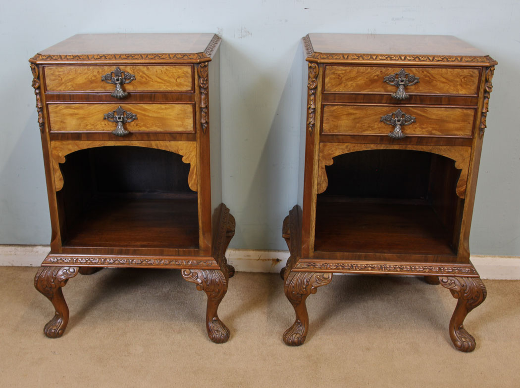 Pair of Burr Walnut Bedside Tables Cabinets (1 of 1) Pair of Burr Walnut Bedside Tables Cabinets (1 of 1)
