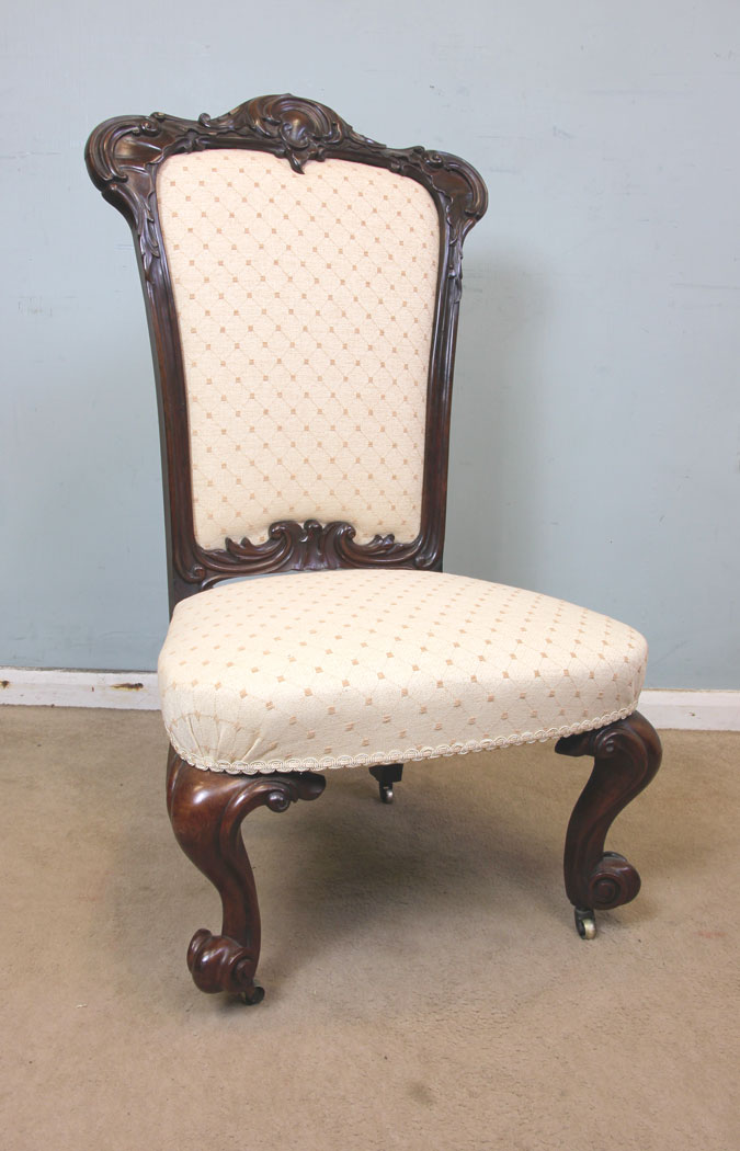 Antique Victorian Rosewood Cabriole Leg Nursing Chair (1 of 9)