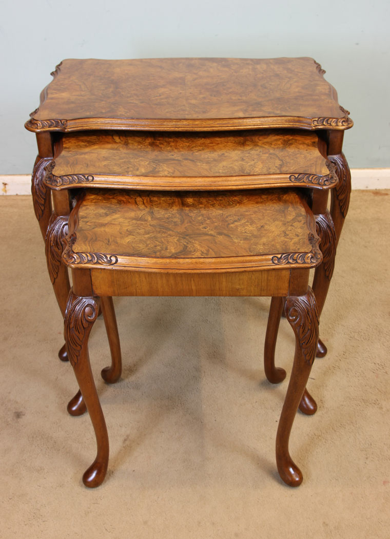 Burr Walnut Nest of Tables C.1920 (1 of 1) Burr Walnut Nest of Tables C.1920 (1 of 1)