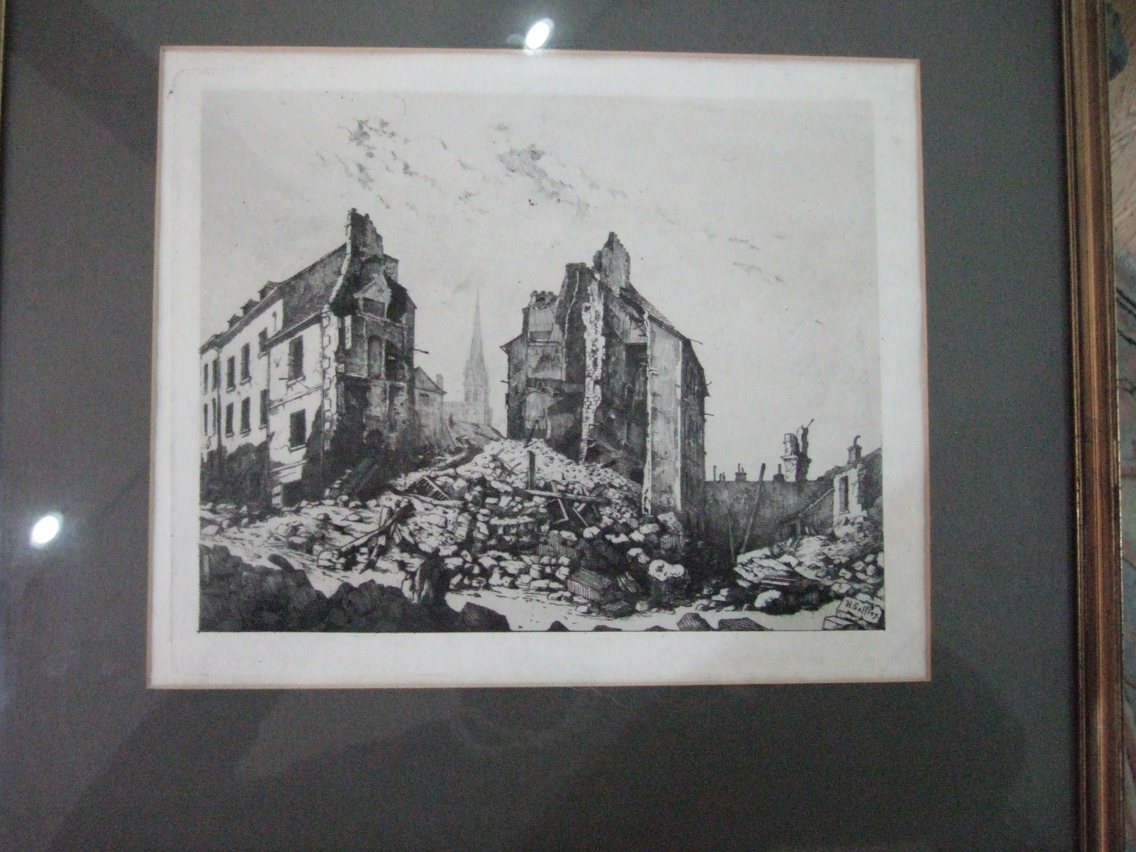 H. A. Saffrey:  Etching of St Cloud After the Siege of Paris 1871 (1 of 4)