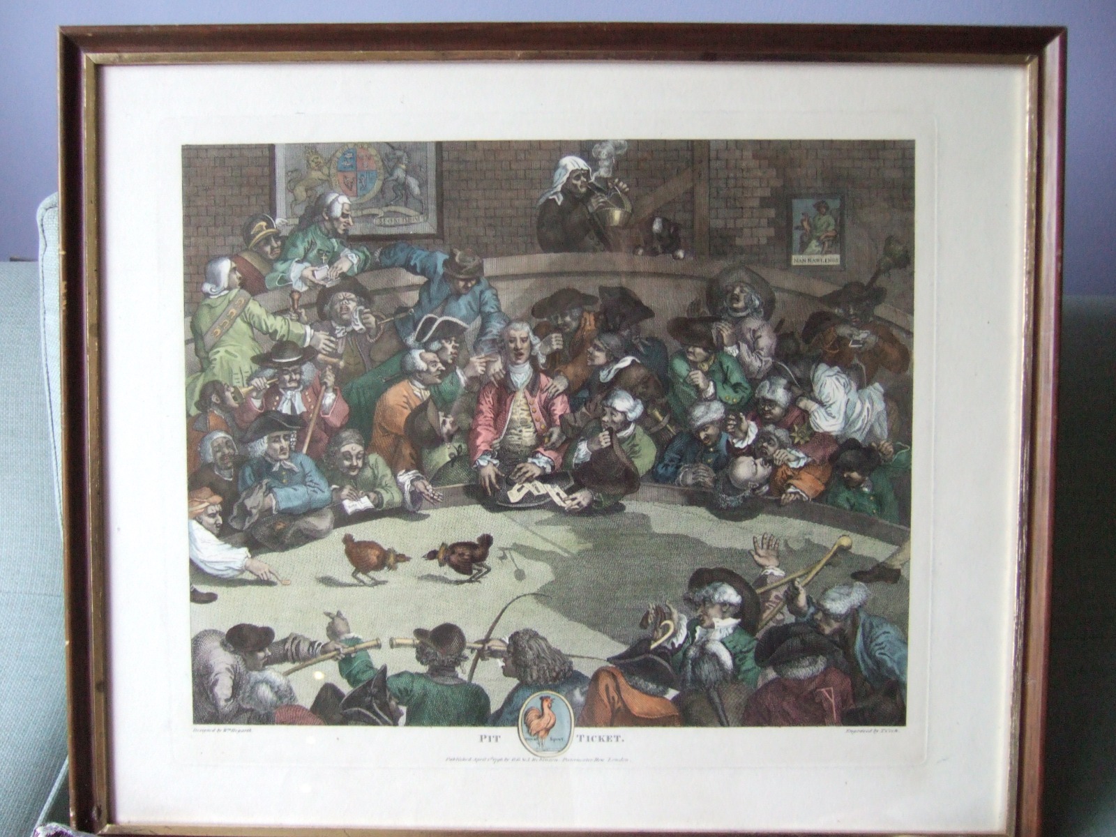 Coloured Engraving of Hogarth's "Pit Ticket" by Thomas Cook (1 of 5) Coloured Engraving of Hogarth's "Pit Ticket" by Thomas Cook (1 of 5)