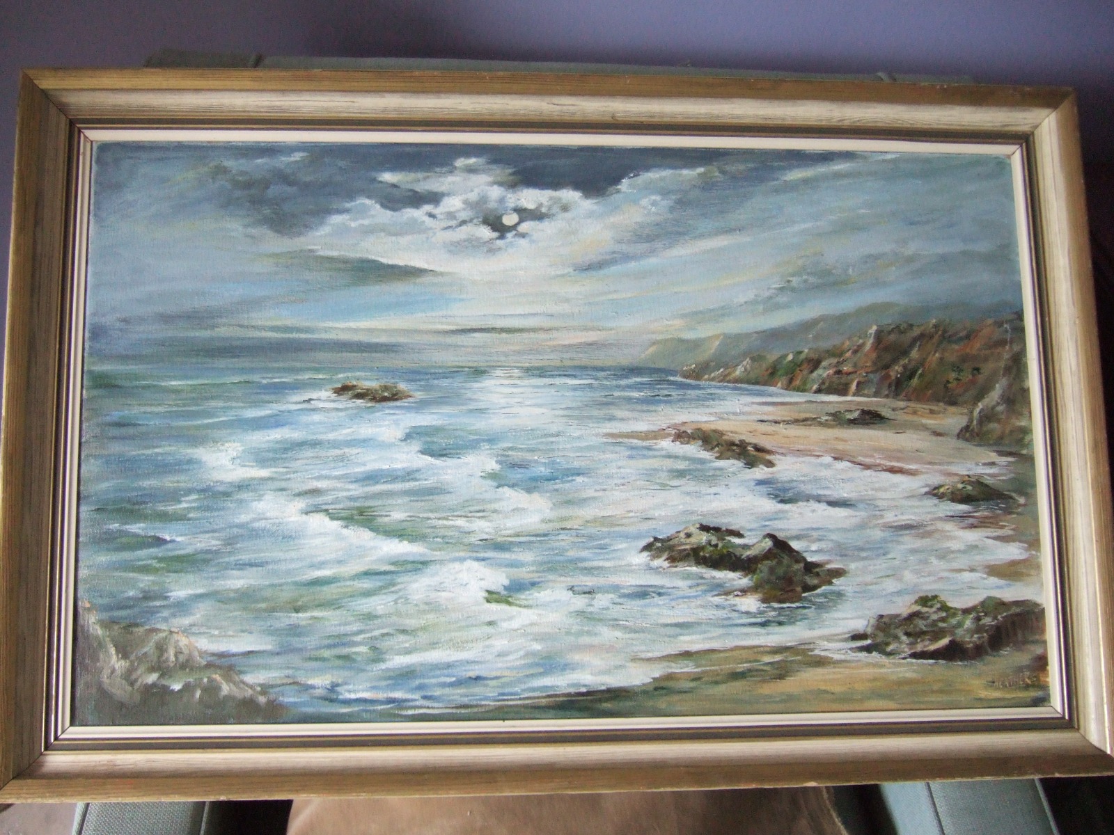 Leonard Heather Oil on Canvas Seascape (1 of 5)