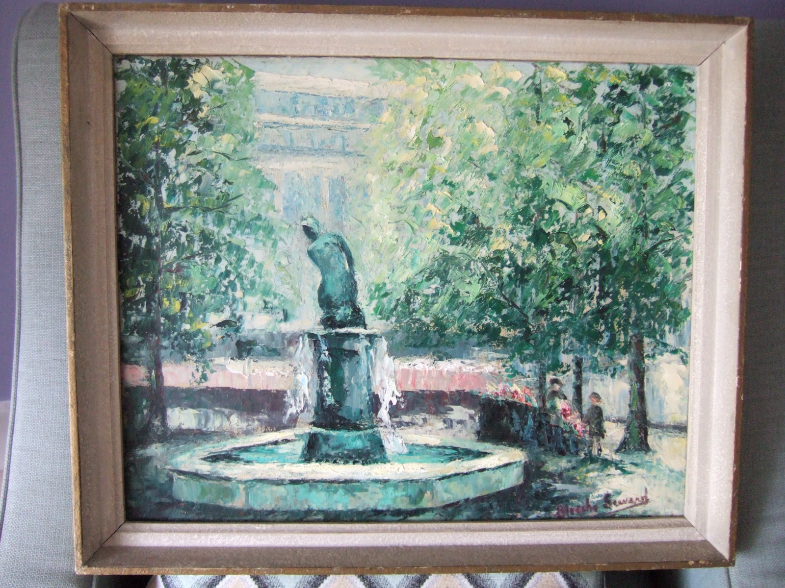 Blanche Seward: Oil on Canvas of the Venus Fountain in Sloane Square, London (1 of 7) Blanche Seward: Oil on Canvas of the Venus Fountain in Sloane Square, London (1 of 7)