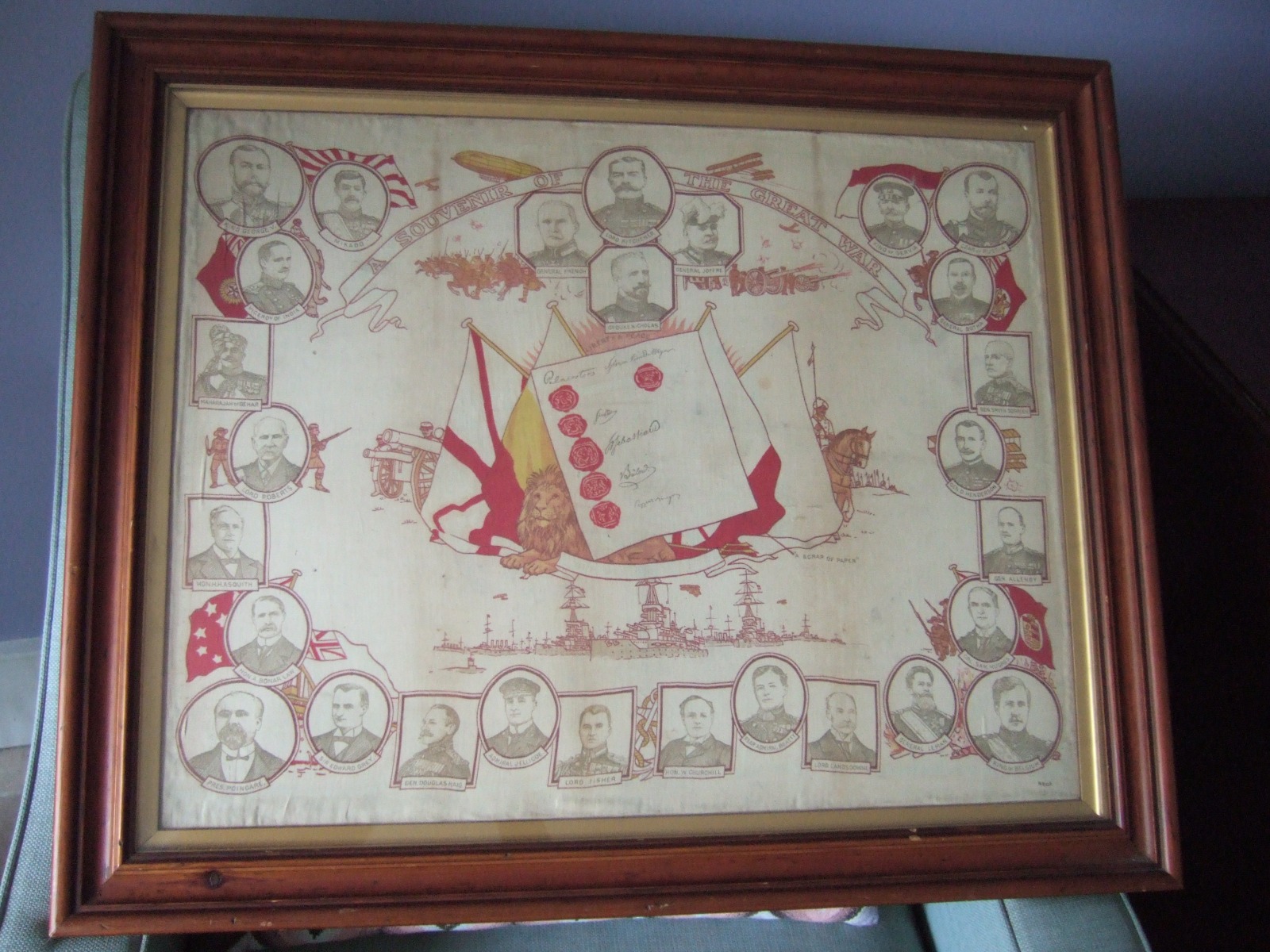 Framed "Souvenir of the Great War" Cotton Scarf (1 of 6) Framed "Souvenir of the Great War" Cotton Scarf (1 of 6)