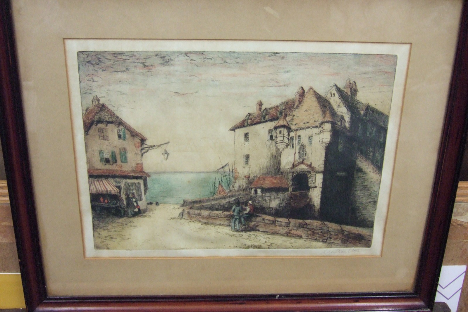 Margaret Aulton - Aquatint of a Normandy Fishing Village (1 of 1) Margaret Aulton - Aquatint of a Normandy Fishing Village (1 of 1)