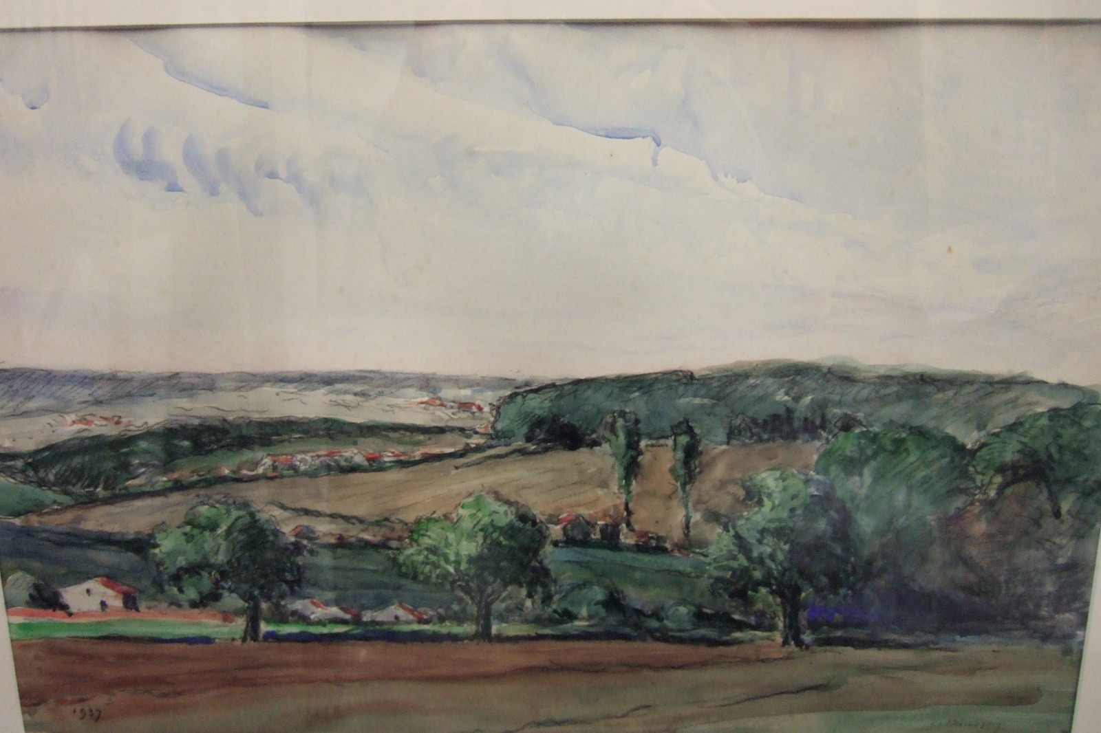 Watercolour of Rural Mediterranean Landscape by E Decarsey 1937 (1 of 4)