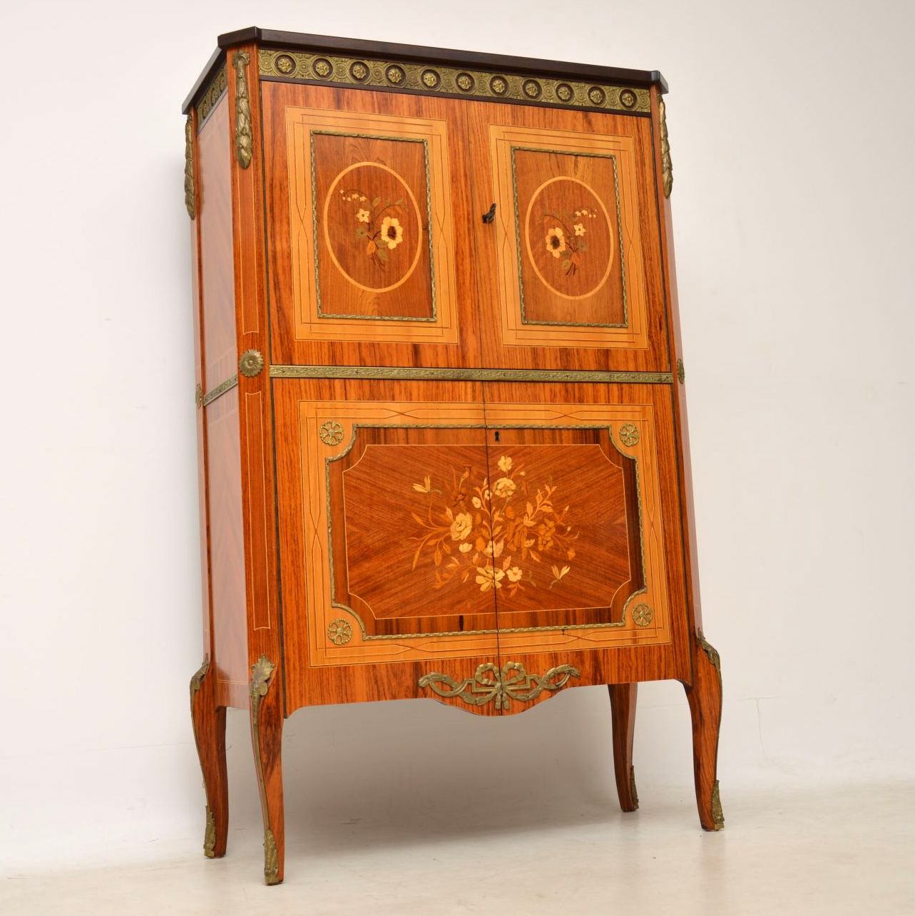 French Kingwood & Marquetry Cocktail Drinks Cabinet c.1930 (1 of 1)
