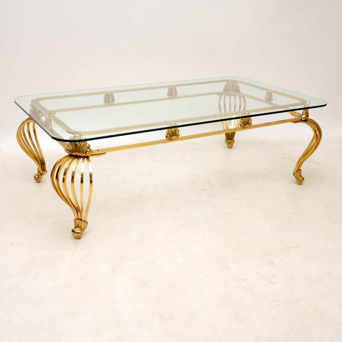 1960s Vintage French Brass Coffee Table (1 of 1)