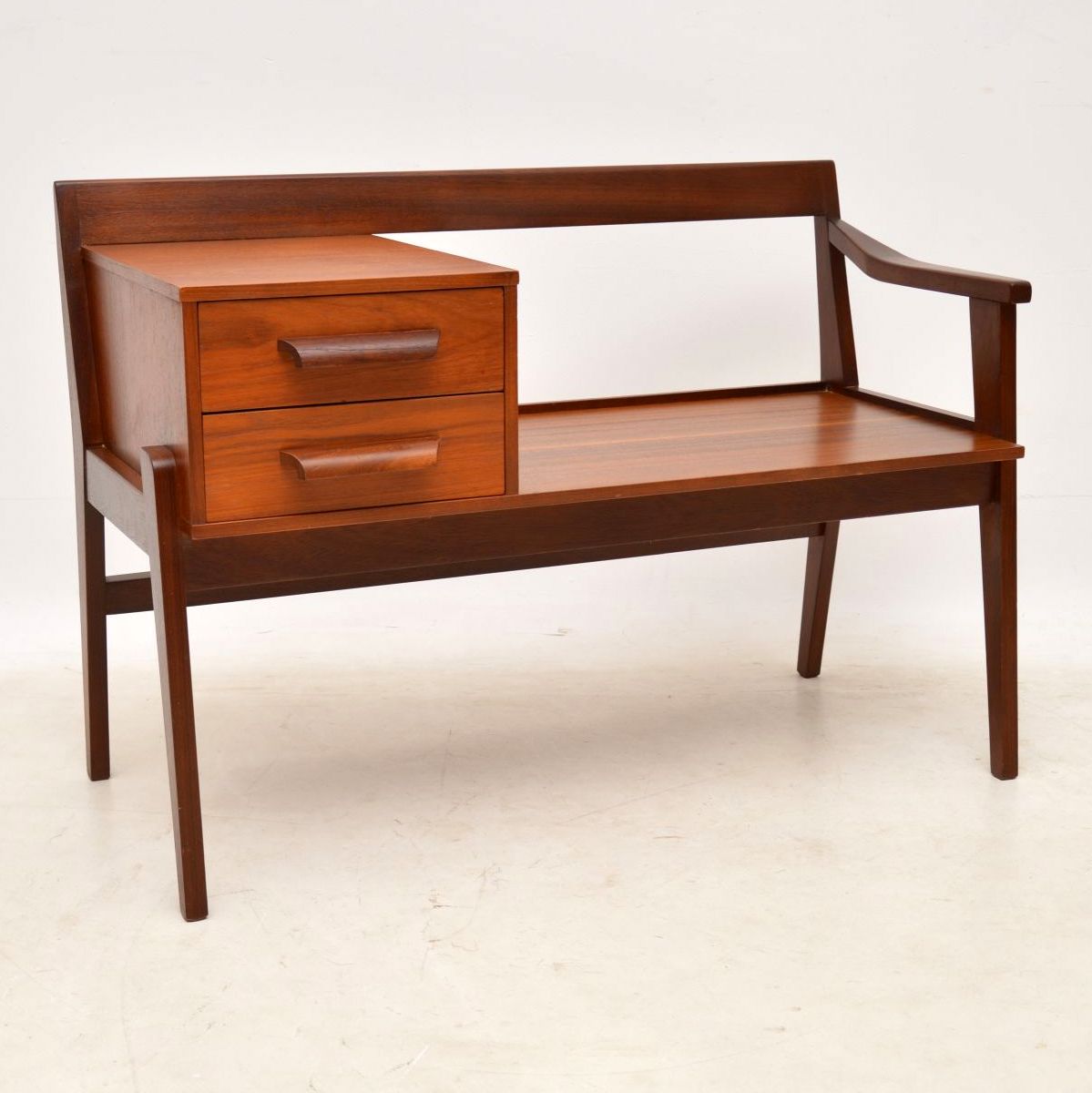 Vintage Teak Entry Bench / Telephone Table 1960s (1 of 1)