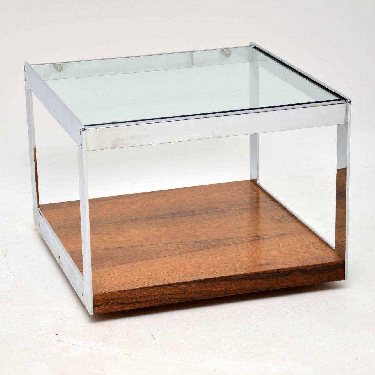 Vintage Rosewood & Chrome Coffee Table by Merrow Associates 1970s (1 of 1)