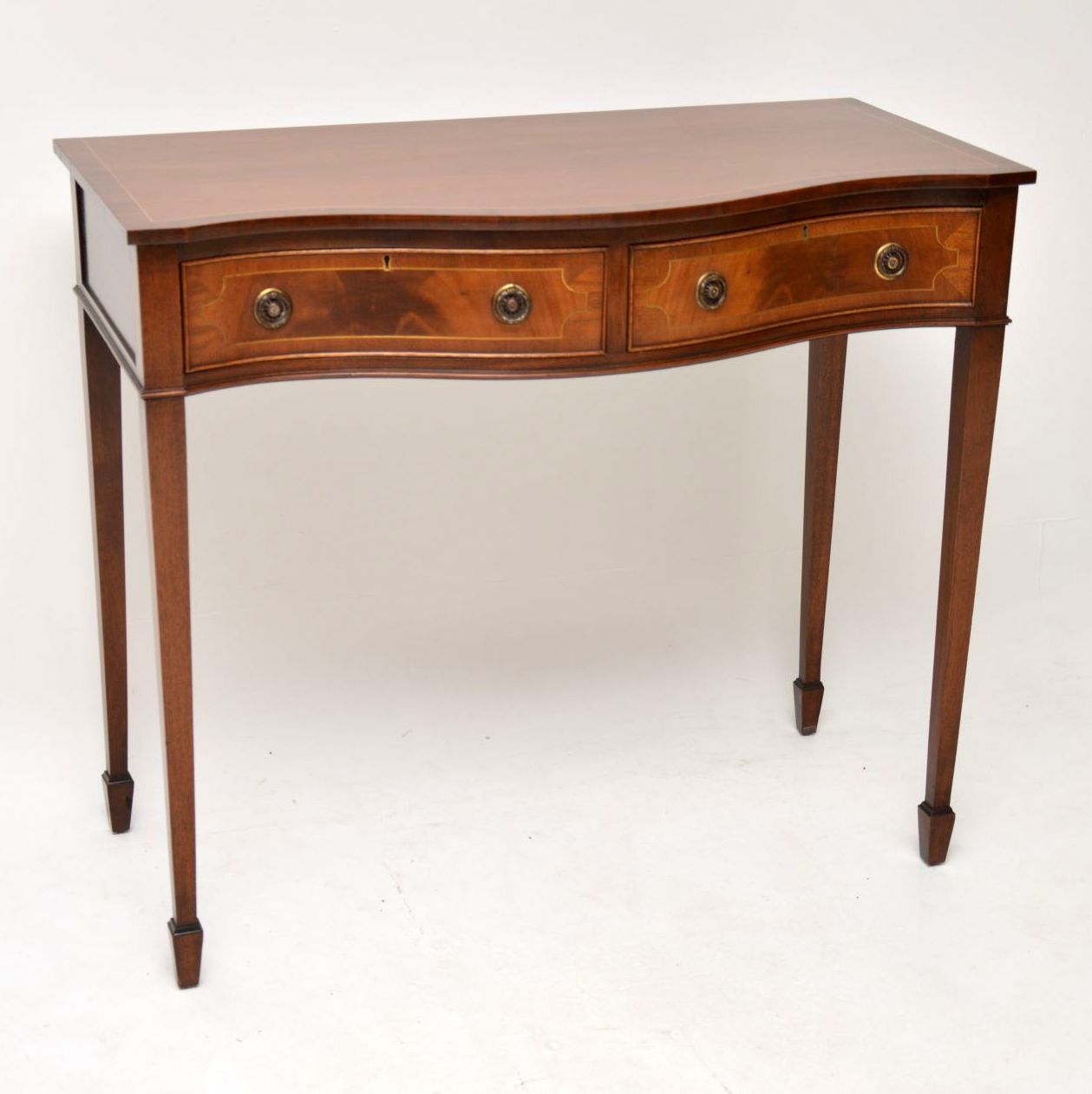 Brass Inlaid Mahogany Console Table c.1930 (1 of 1) Brass Inlaid Mahogany Console Table c.1930 (1 of 1)