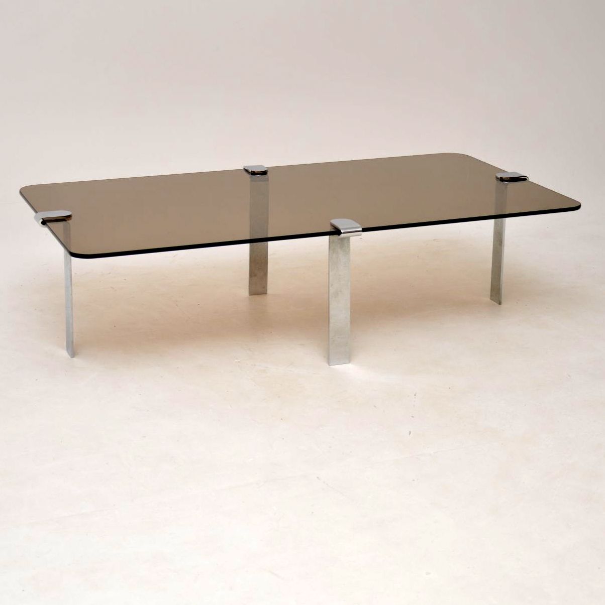 Vintage Chrome & Glass Coffee Table 1970s (1 of 1)