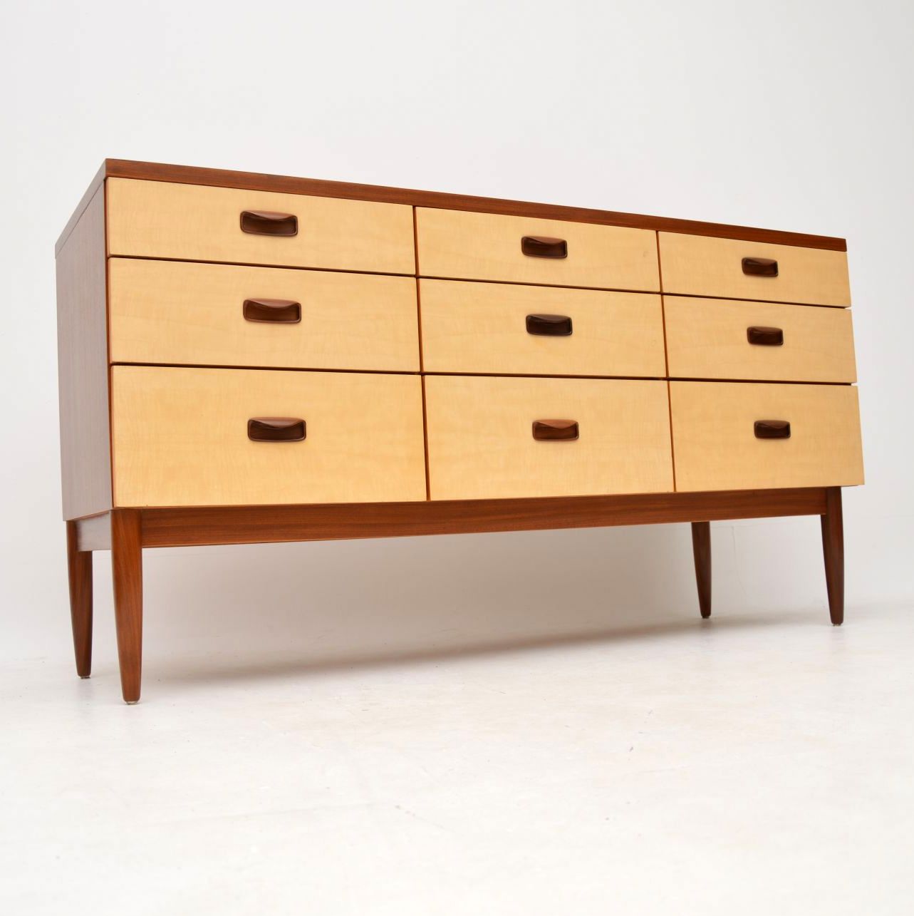 1960s Vintage Sycamore & Walnut Sideboard (1 of 1)