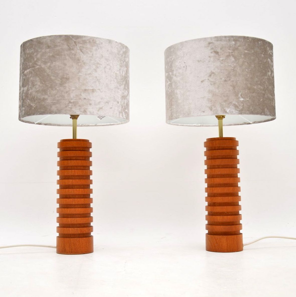 Pair of Vintage 1960s Teak Table Lamps (1 of 1)
