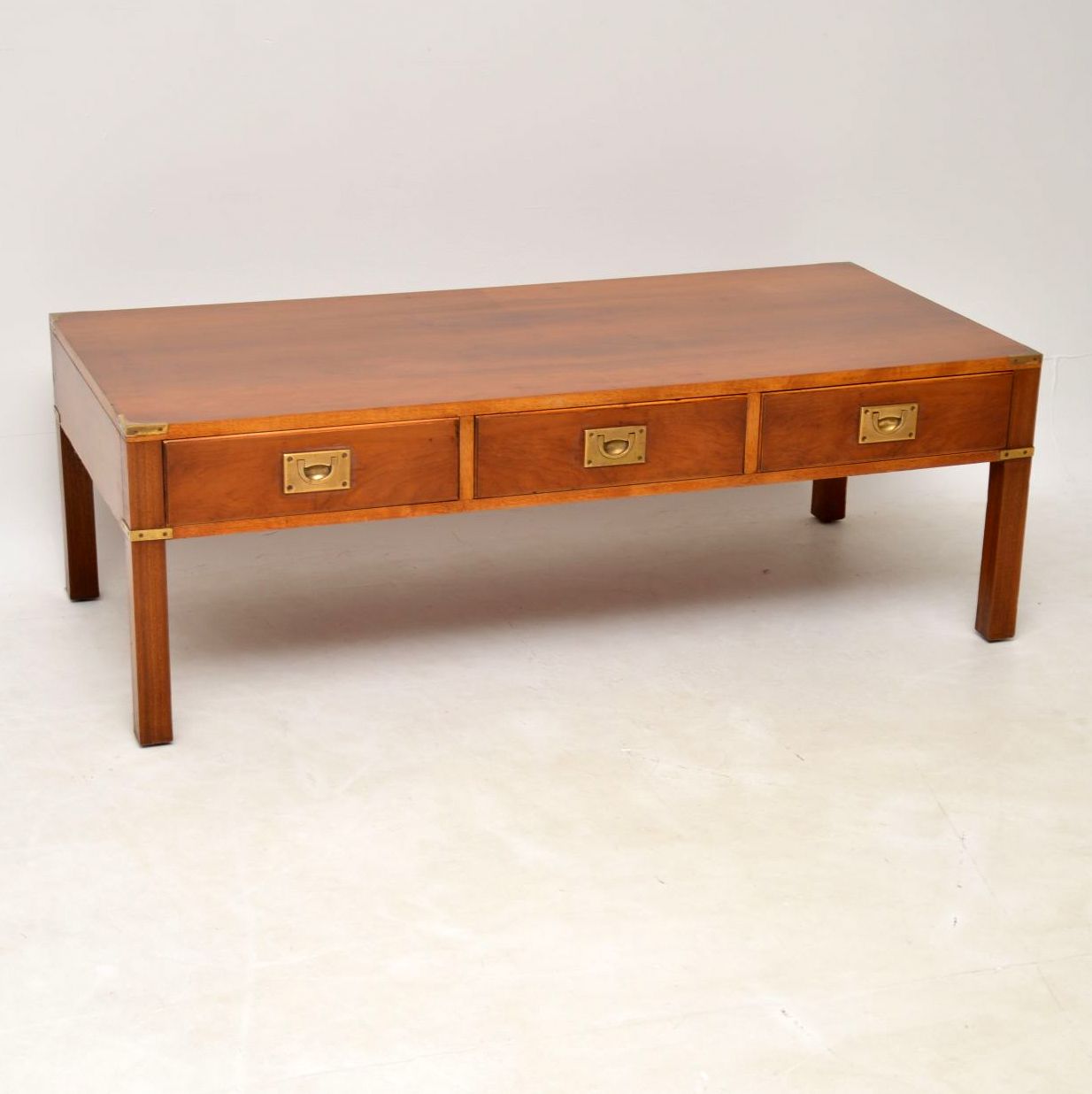 Yew Wood Military Campaign Coffee Table (1 of 1) Yew Wood Military Campaign Coffee Table (1 of 1)