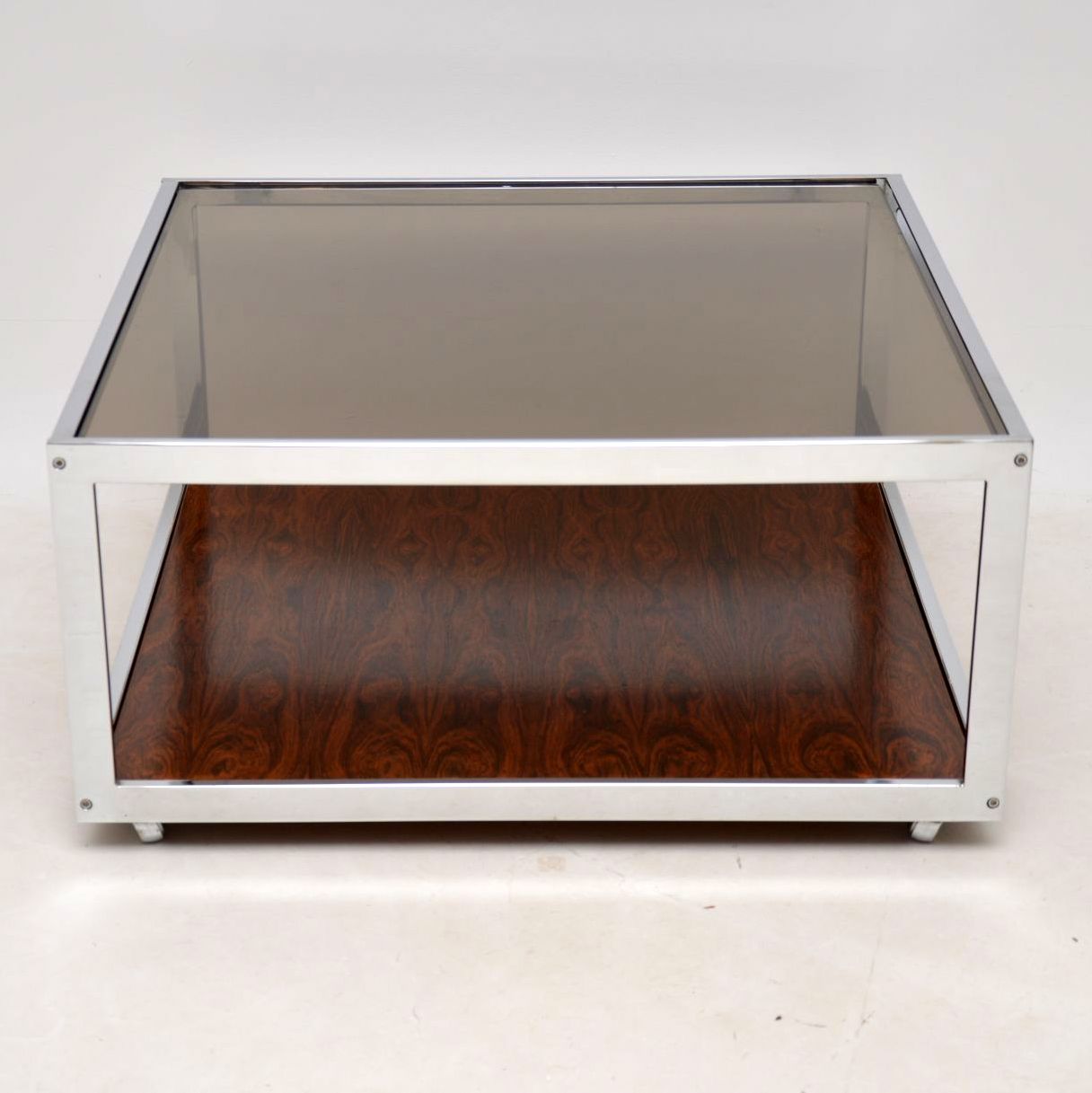 1970s Vintage Rosewood & Chrome Coffee Table by Howard Miller Associates (1 of 1)