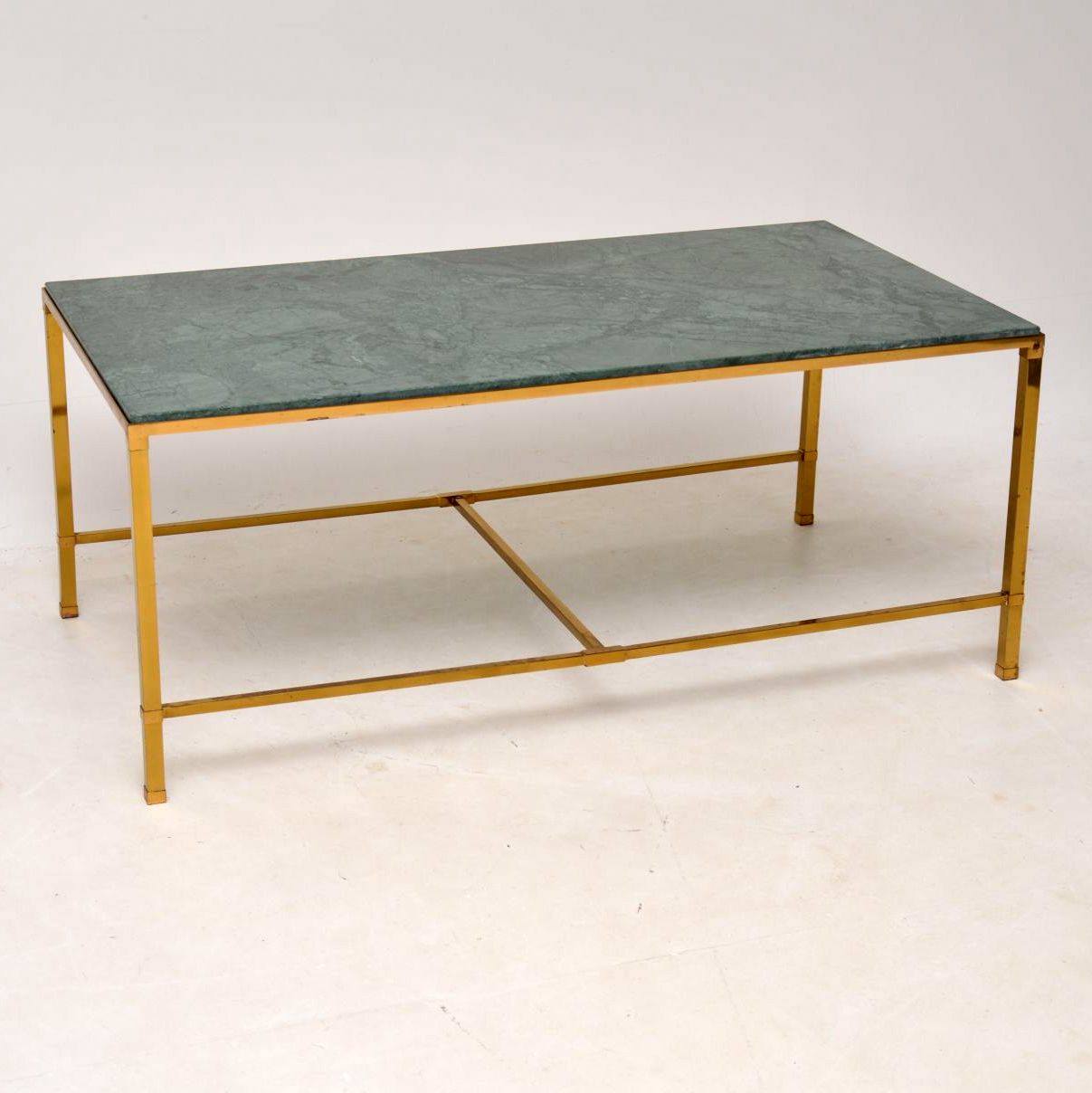 1950s Vintage Brass & Marble Coffee Table (1 of 1)