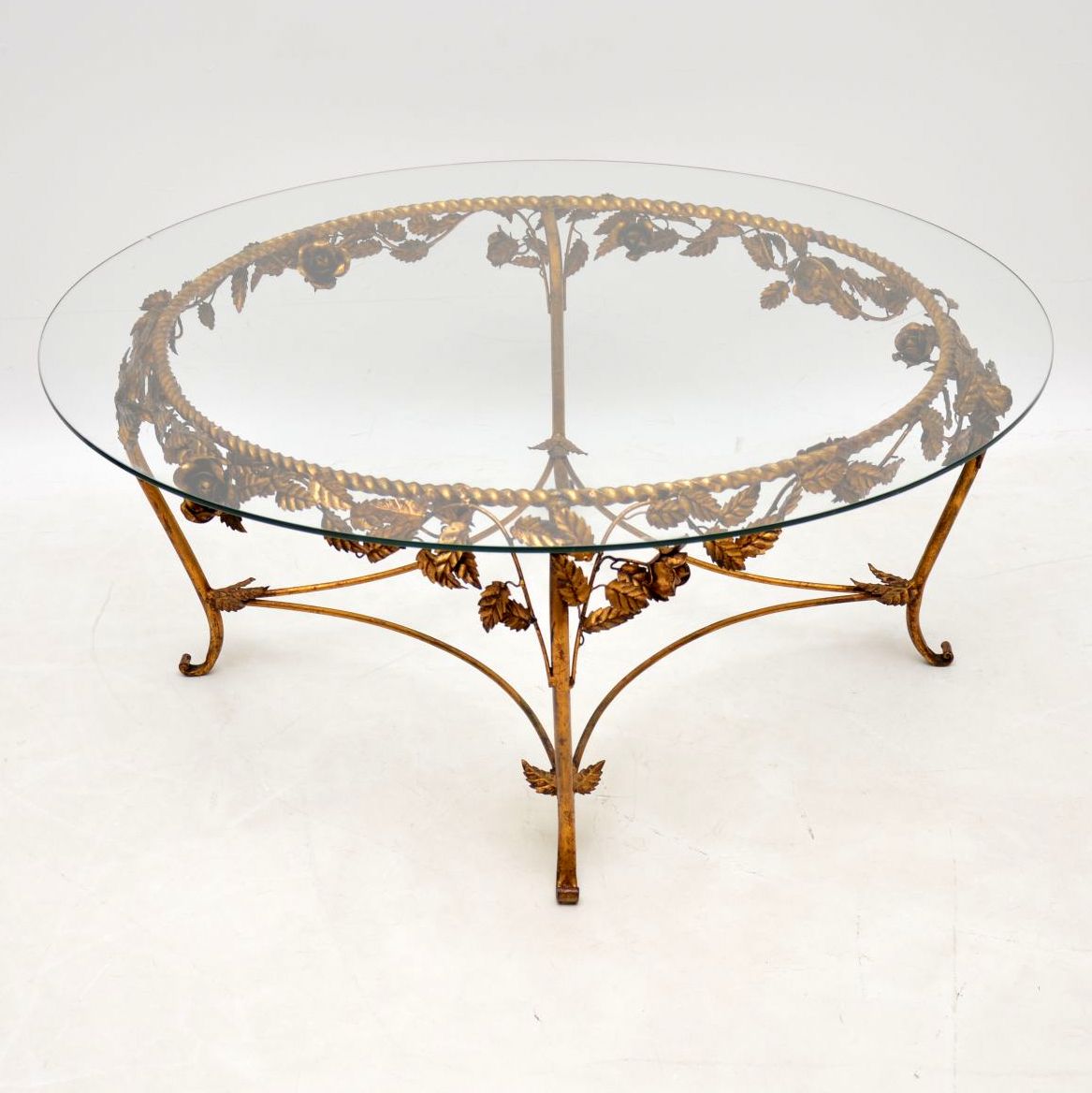 1950s Vintage French Gilt Metal Coffee Table (1 of 1)
