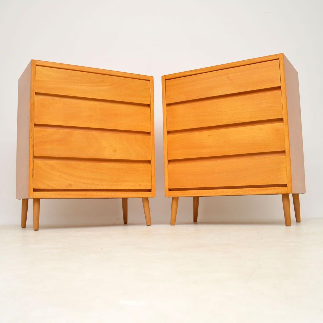 1950s Pair of Vintage Satinwood Chest of Drawers (1 of 1) 1950s Pair of Vintage Satinwood Chest of Drawers (1 of 1)