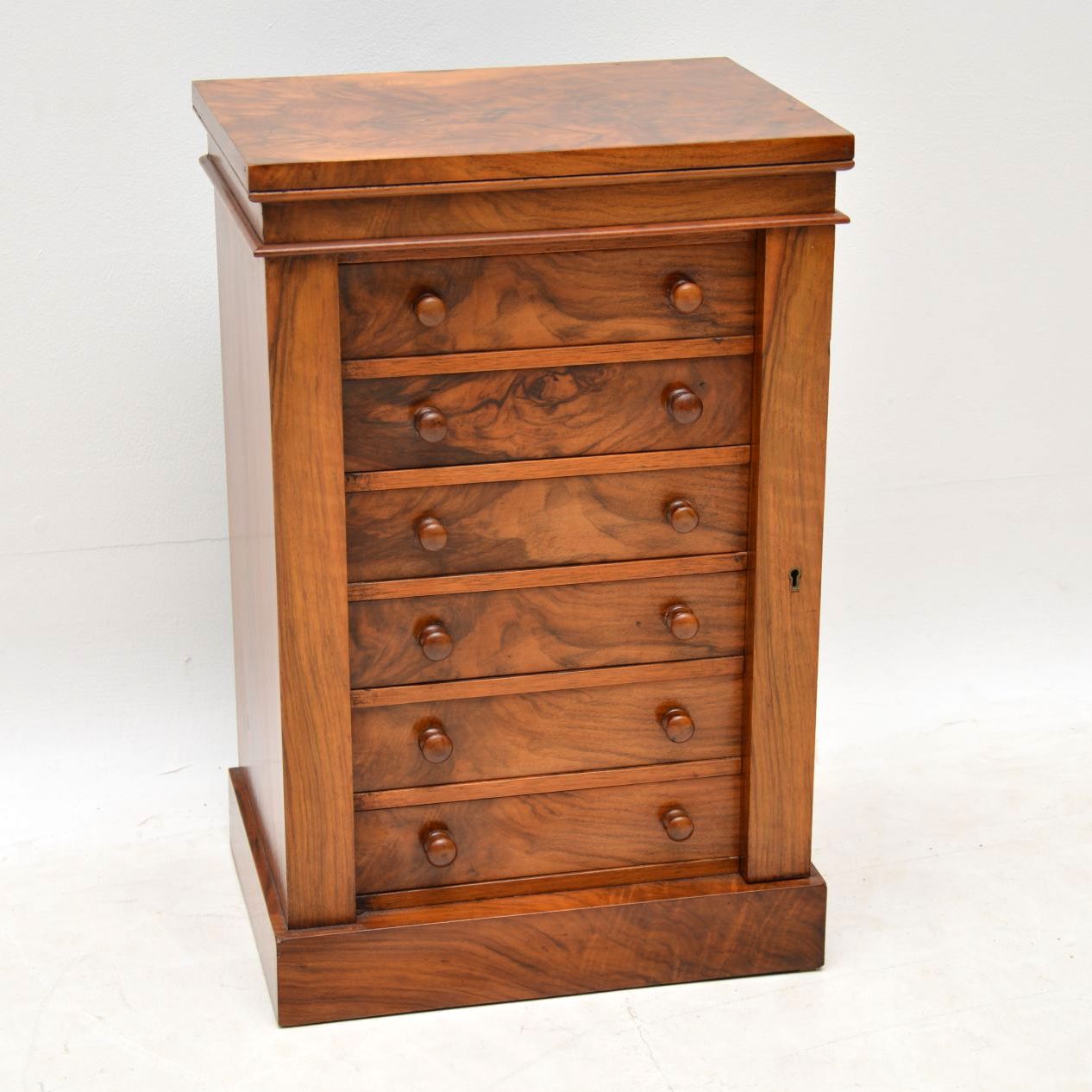 Antique Victorian Miniature Walnut Wellington Chest of Drawers (1 of 1)