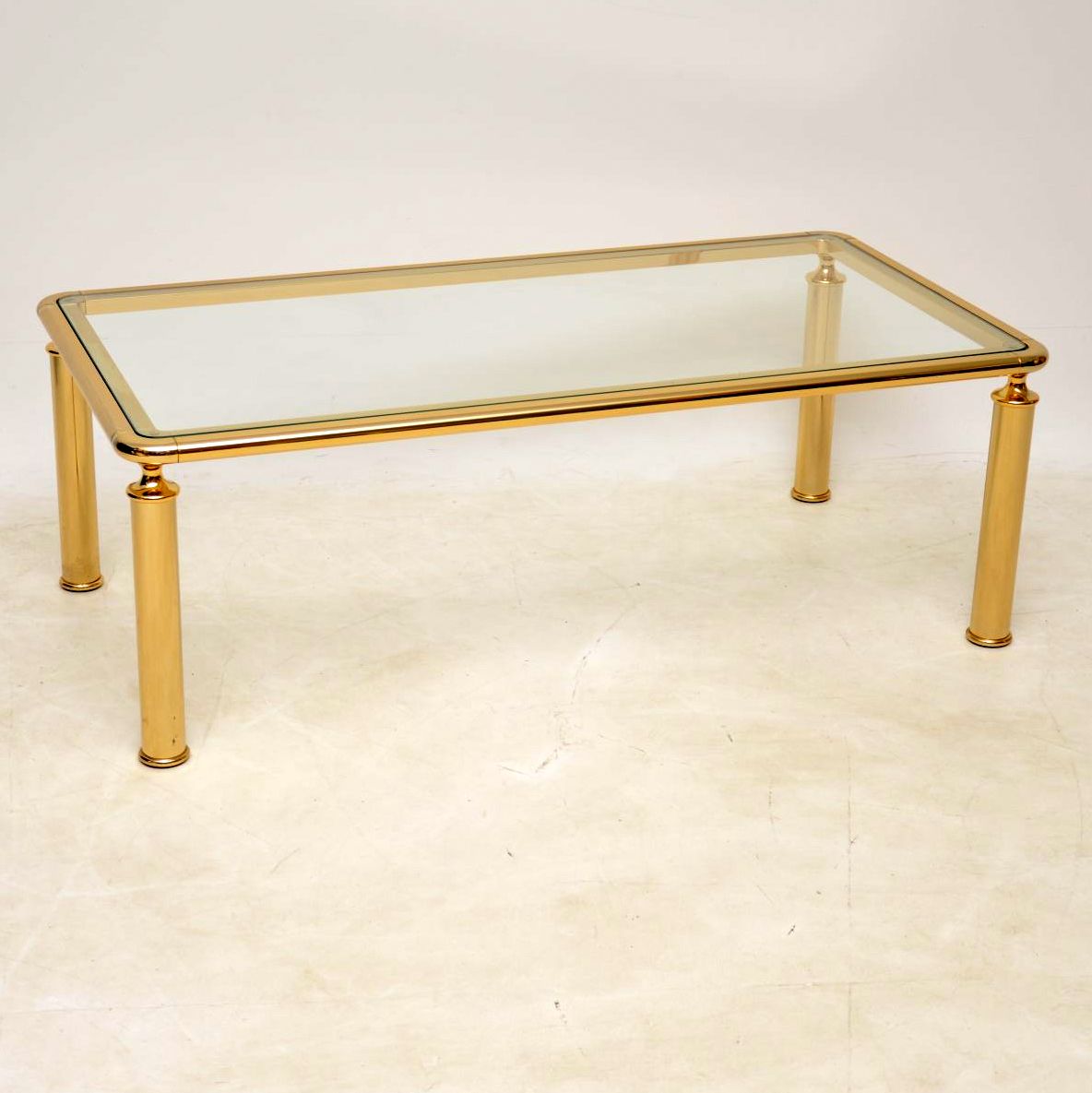 1970s Vintage Brass & Glass Coffee Table (1 of 1)