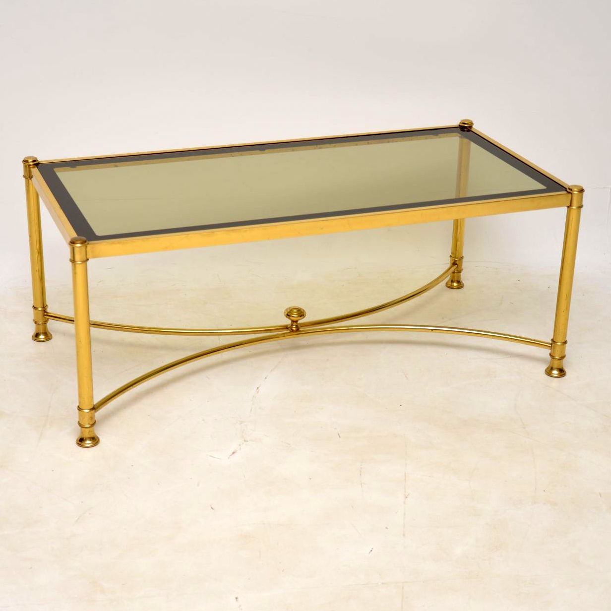 1970s Vintage Brass & Glass French Coffee Table (1 of 1)