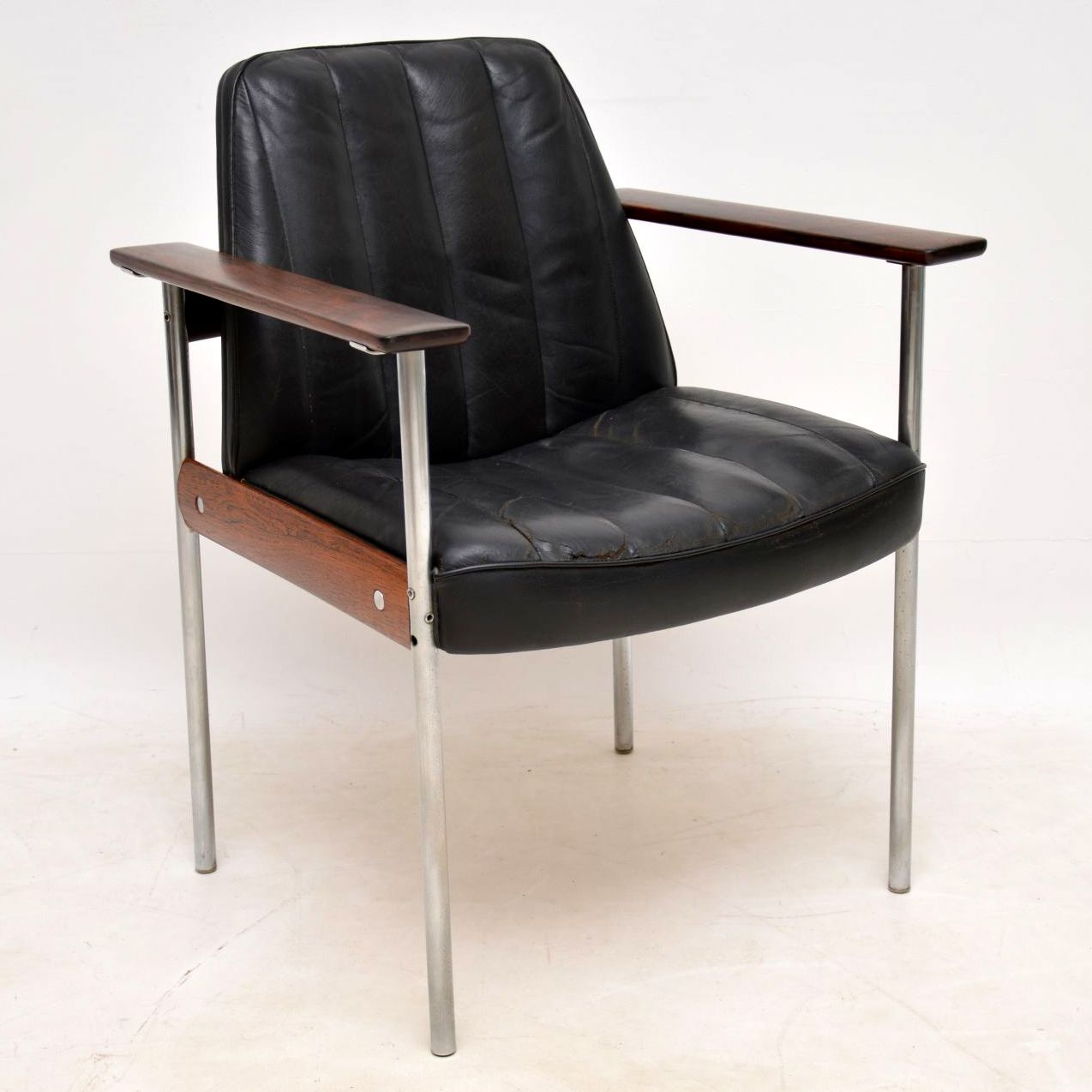 1960s Rosewood & Leather Desk Chair / Armchair by Dokka Mobler (1 of 1)