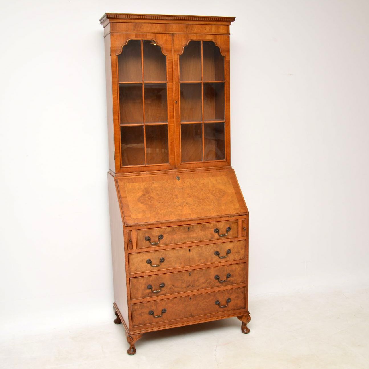 Burr Walnut Bureau Bookcase c.1930 (1 of 1) Burr Walnut Bureau Bookcase c.1930 (1 of 1)