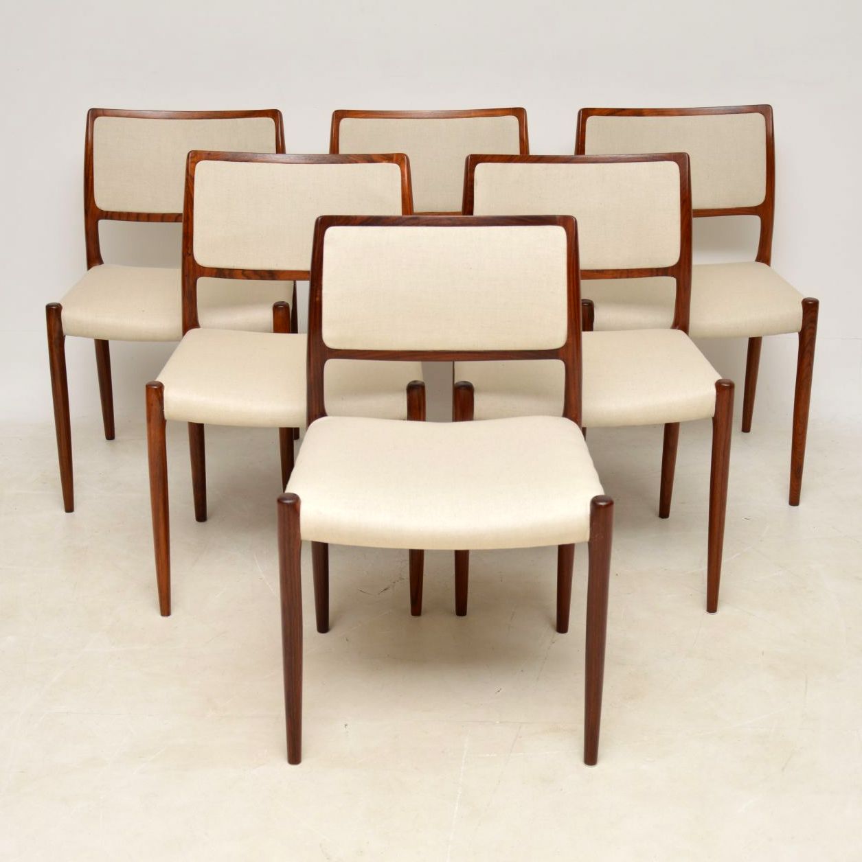 1960s Set of 6 Danish Rosewood Dining Chairs by Niels Moller (1 of 1)
