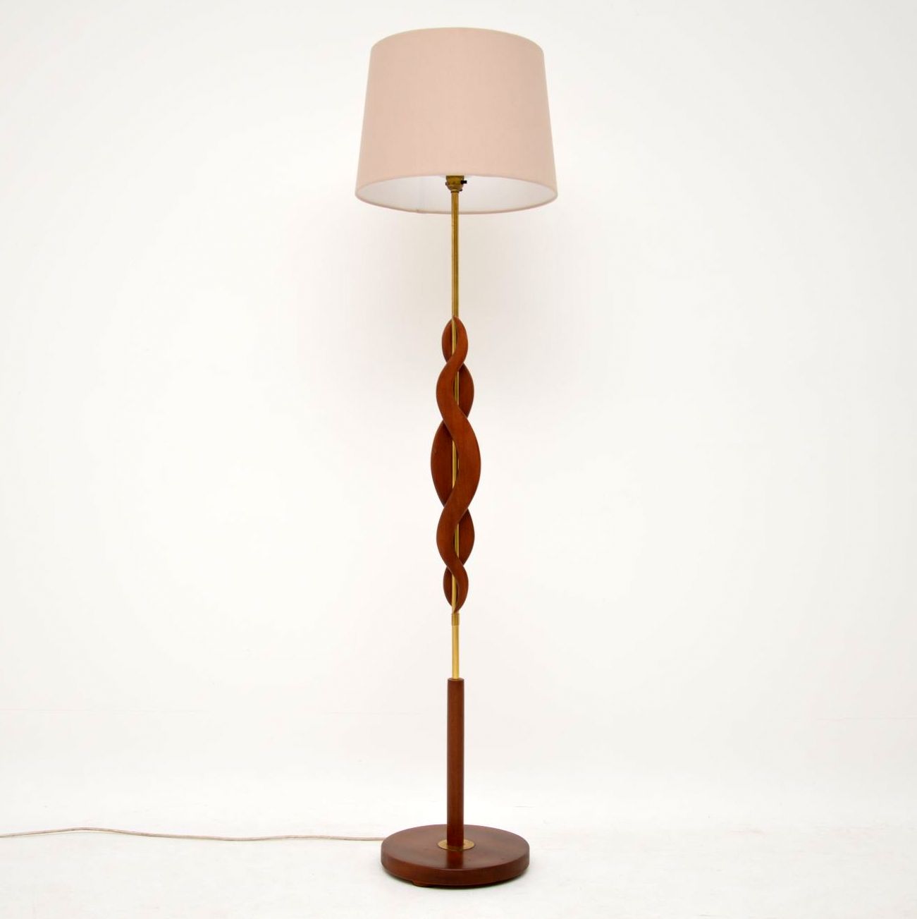 1960s Vintage Teak & Brass Floor Lamp (1 of 8)