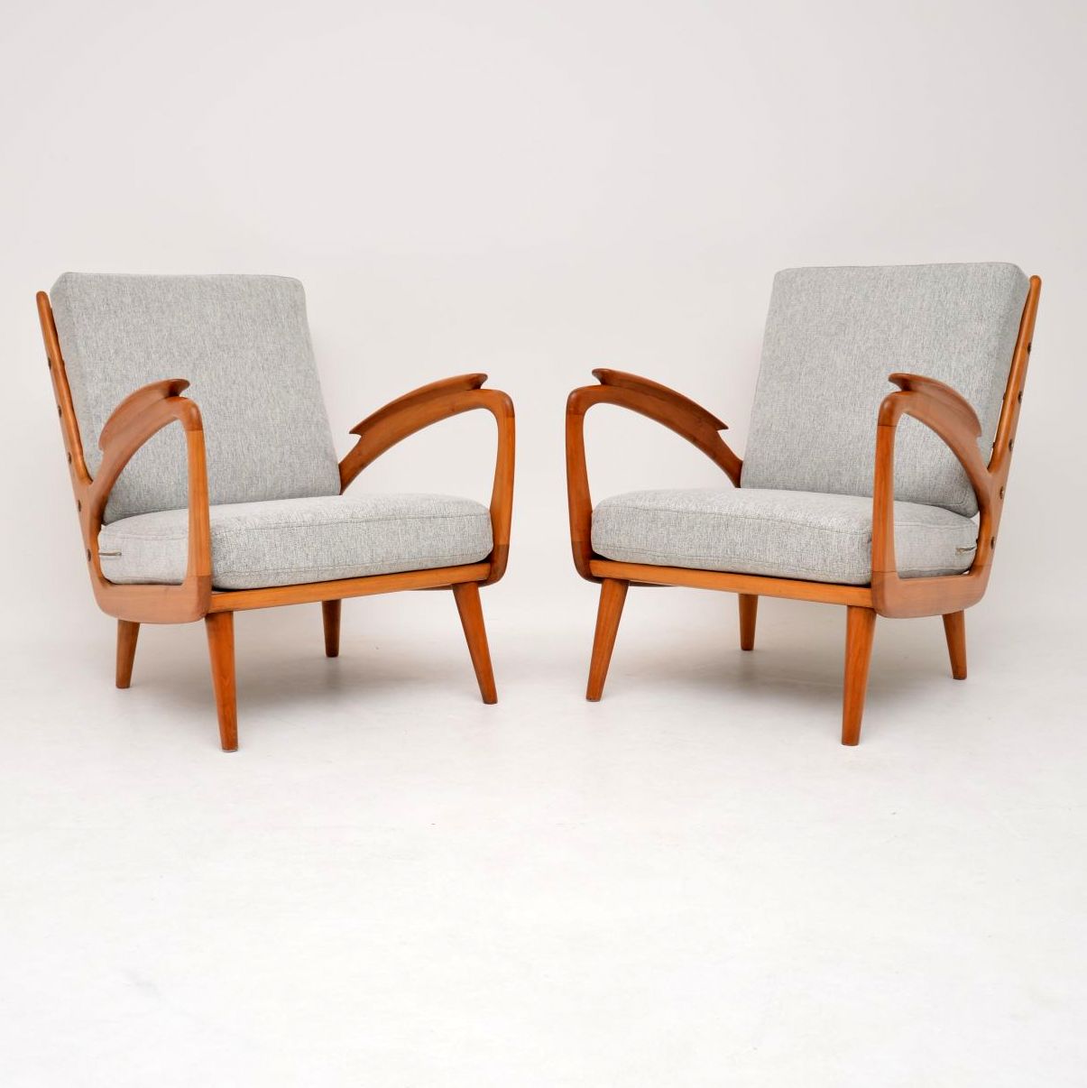 1950’s Pair of Vintage Cherry Wood Armchairs (1 of 1)