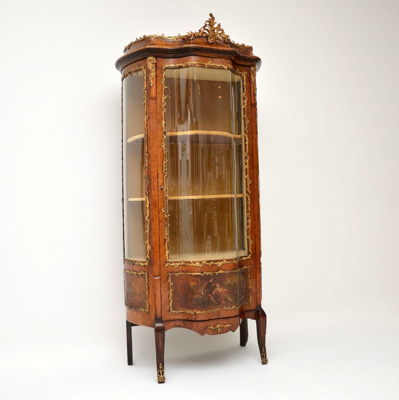 Antique French Ormolu Mounted Painted Vitrine Display Cabinet (1 of 1)