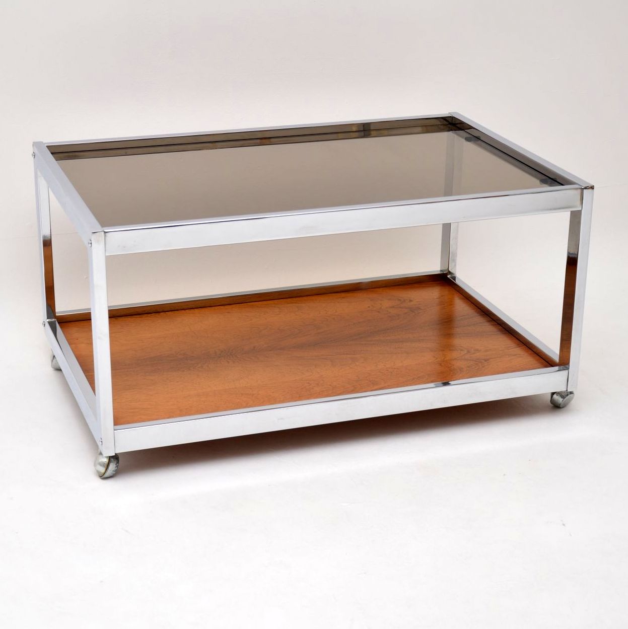 1970s Vintage Rosewood & Chrome Coffee Table by Howard Miller Associates (1 of 1)