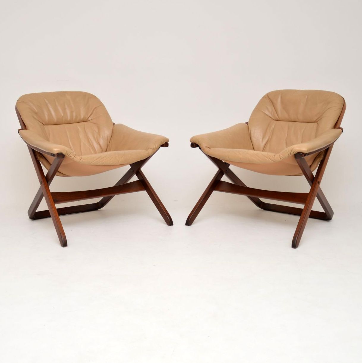 1970s Pair of Swedish Leather Armchairs (1 of 1)