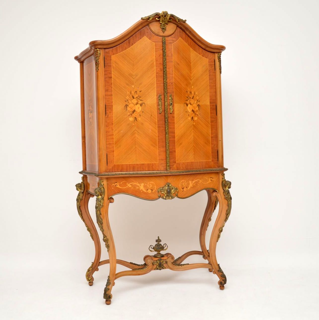 French Inlaid Marquetry Drinks Cabinet c.1930 (1 of 1)
