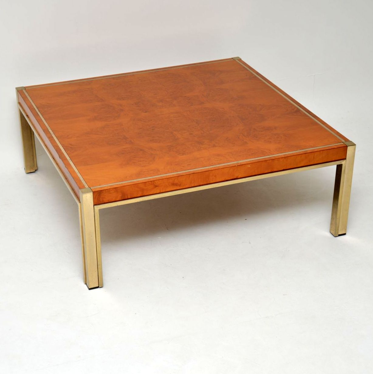 1970s Vintage Italian Walnut & Brass Coffee Tabe by Renato Zevi (1 of 1)