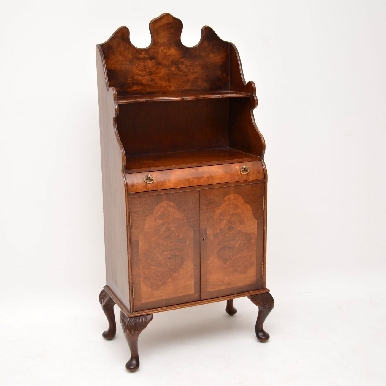 Antique Burr Walnut Open Bookcase Cabinet (1 of 1) Antique Burr Walnut Open Bookcase Cabinet (1 of 1)