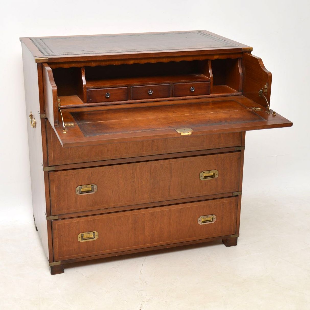 Military Campaign Mahogany Secretaire Chest of Drawers (1 of 1) Military Campaign Mahogany Secretaire Chest of Drawers (1 of 1)