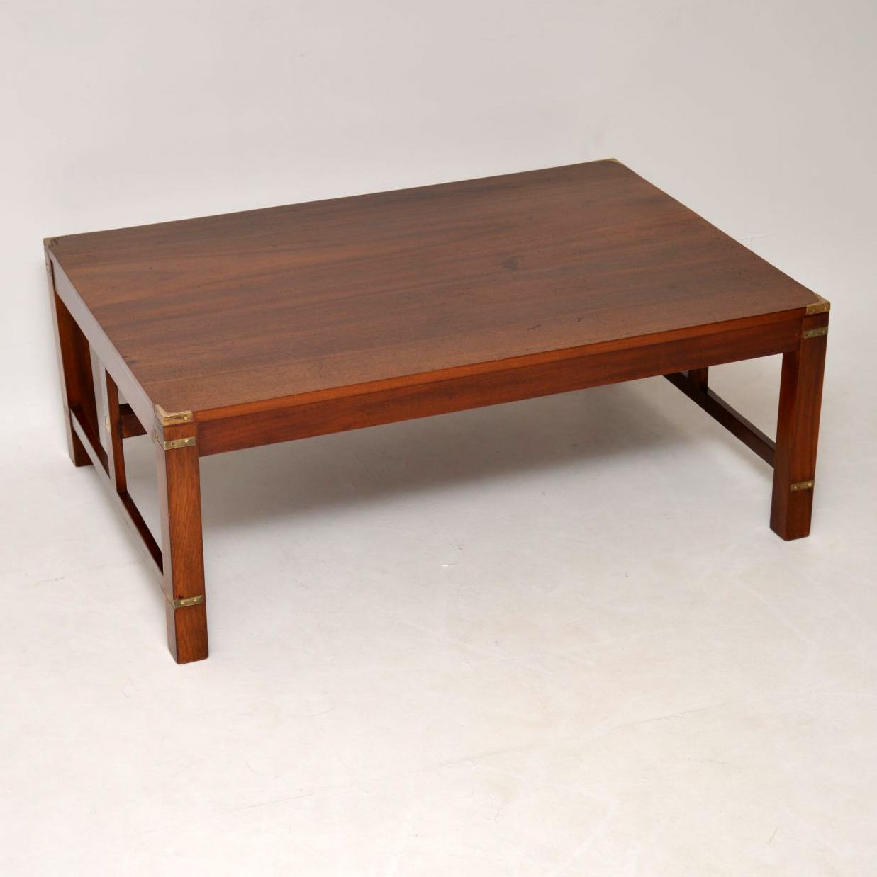 Large Antique Mahogany & Brass Military Campaign Coffee Table (1 of 1) Large Antique Mahogany & Brass Military Campaign Coffee Table (1 of 1)