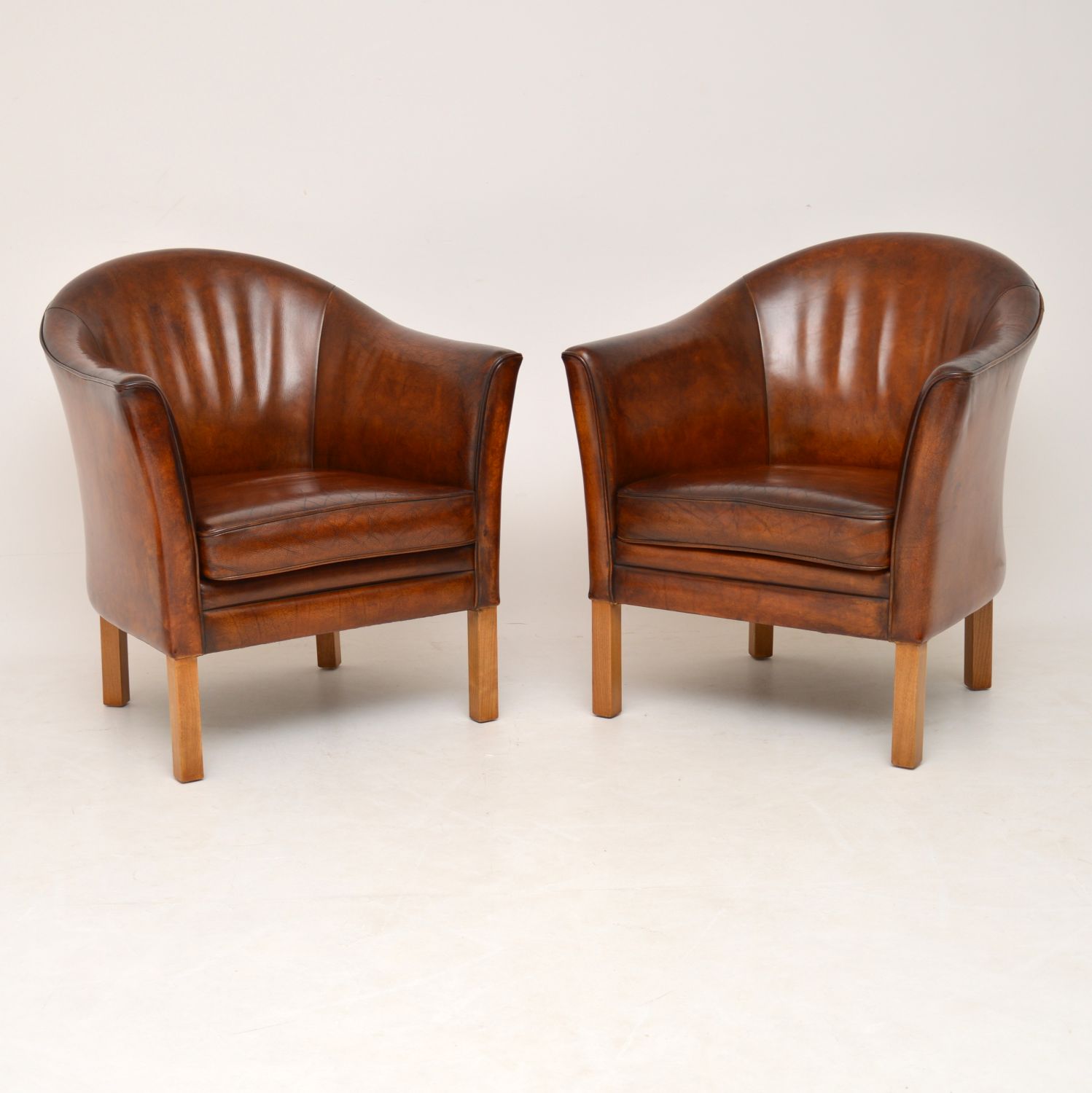 Pair of Danish Leather Armchairs by Mogens Hansen (1 of 9)