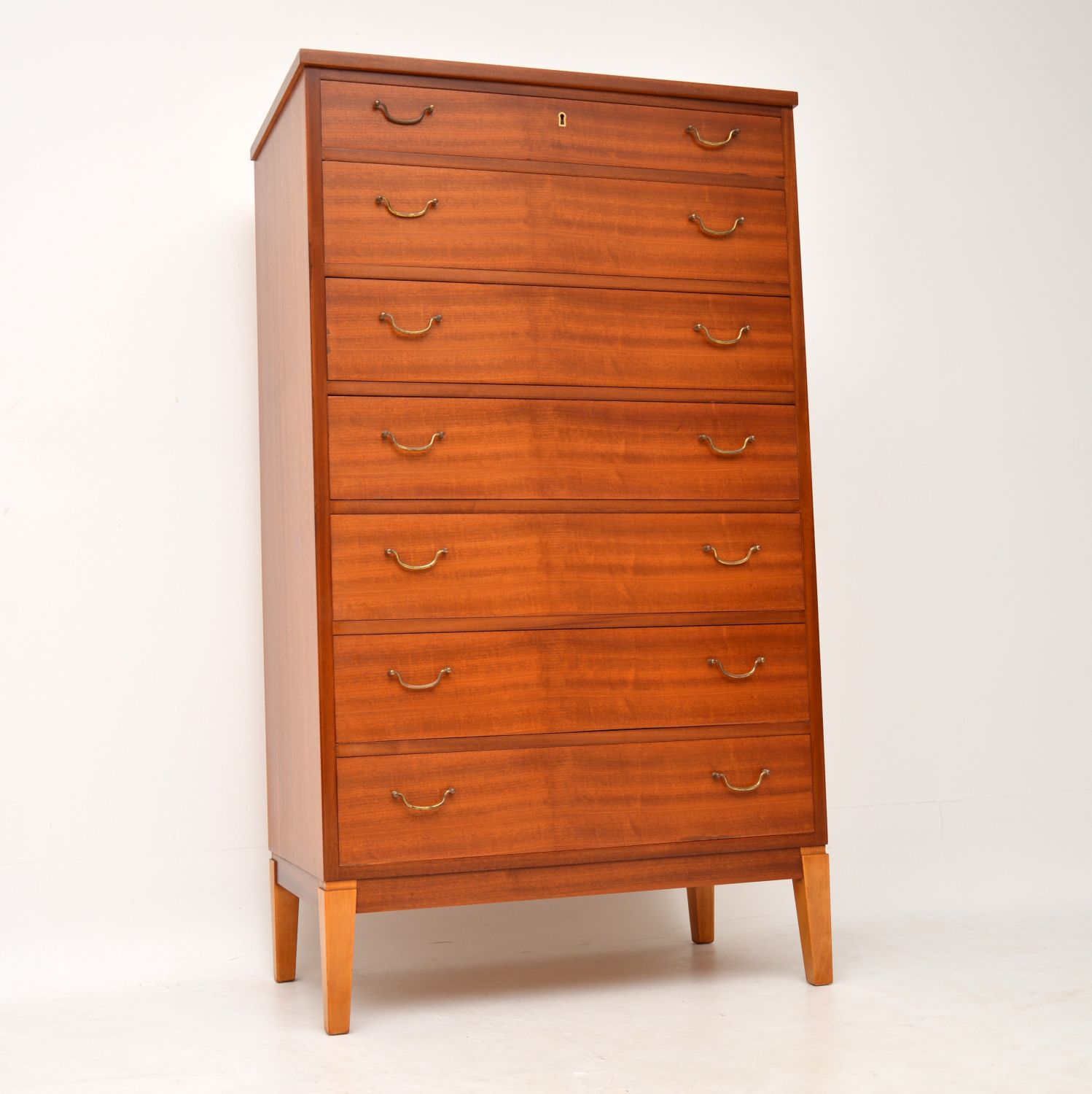 1960s Danish Mahogany Tallboy Chest of Drawers by Ole Wanscher (1 of 1)