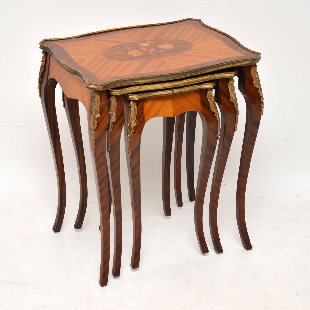 French Inlaid Marquetry Nest of Tables c.1930 (1 of 1)