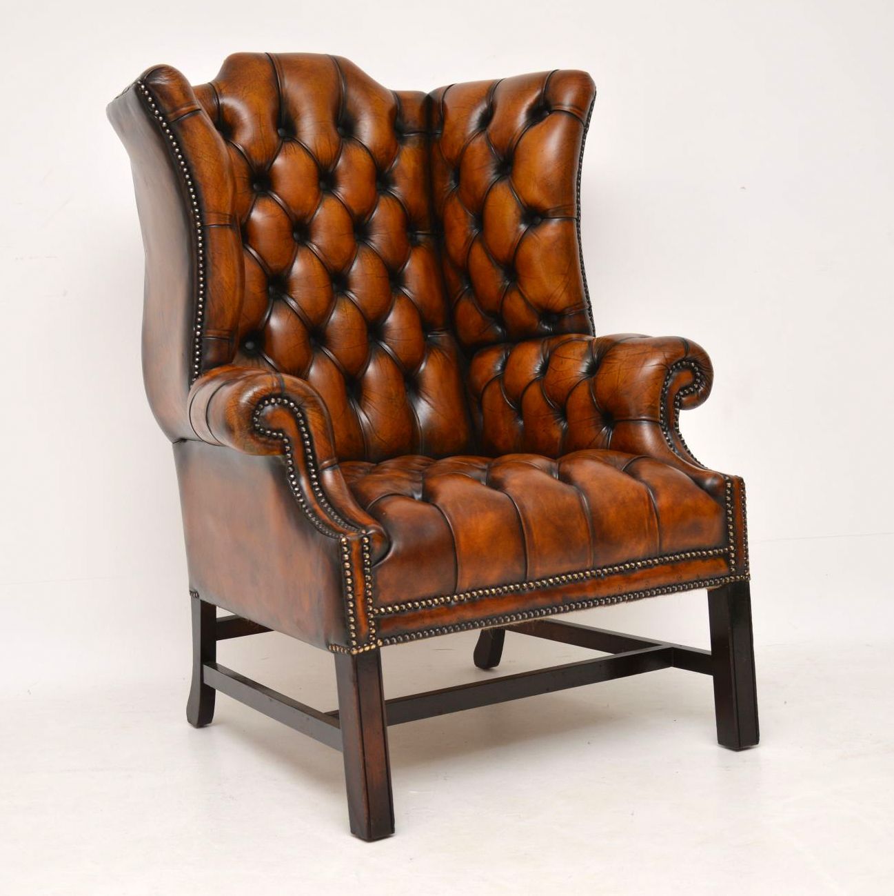 Deep Buttoned Leather Wing Back Armchair c.1920 (1 of 10) Deep Buttoned Leather Wing Back Armchair c.1920 (1 of 10)